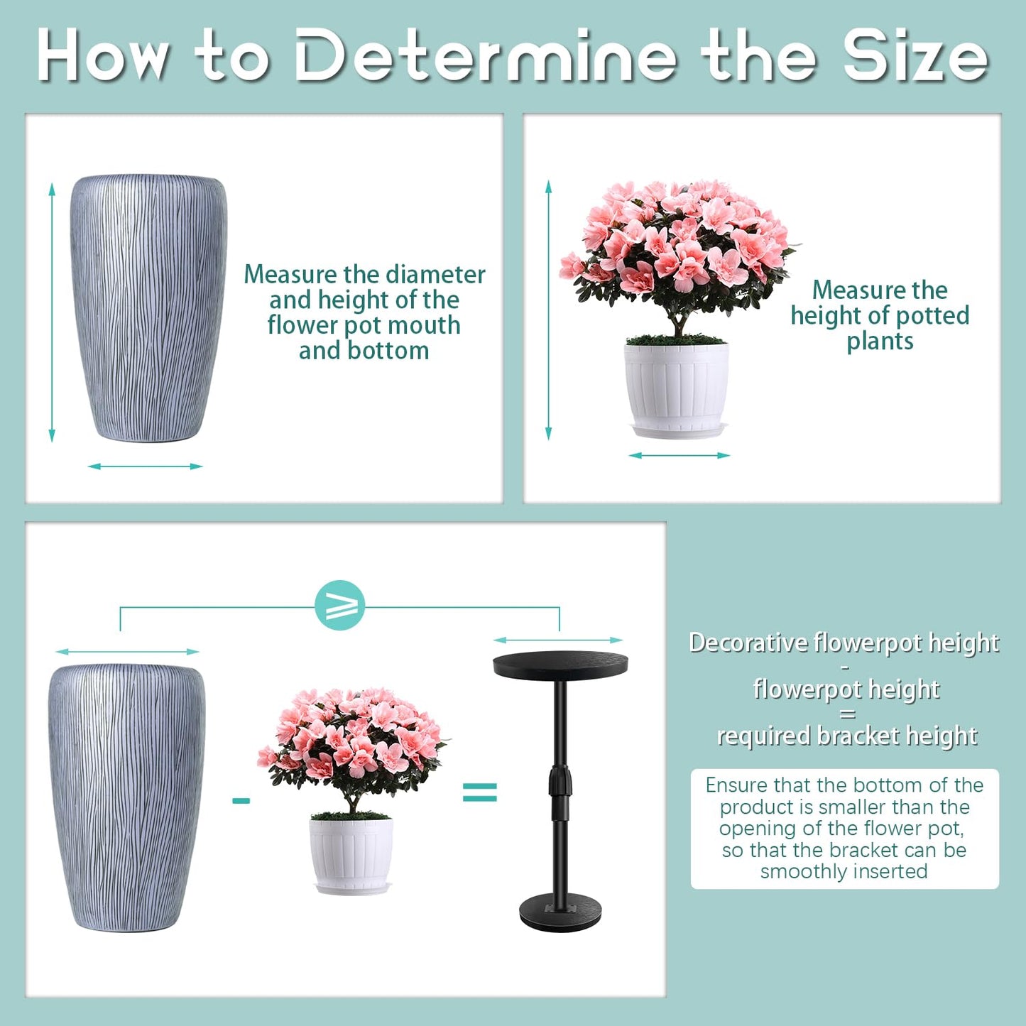 X-Kingsun 2 Pack Adjustable Height Plant Risers for Inside Pots 12-21" Planter Inserts with 6" 8" 10" Base Rise Planter Lift Inserts Risers for Indoor Outdoor Tall Large Planter Container Flower Pot