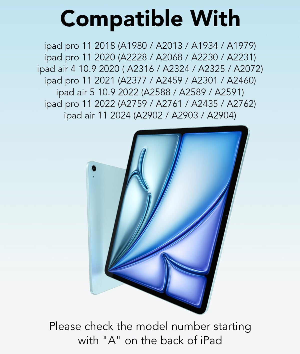 KARTICE Transparent 360 Keyboard Case with Wireless Keyboard for iPad Air 11 Inch 2024, 10.9" iPad Air 5th/4th, 11" iPad Pro 4/3/2/1 360° Rotating Stand
