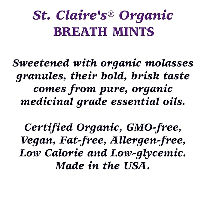 St. Claire's Organic Breath Mints (Spearmint, 27 Ounce Refill Bag, over 800 pieces) | Gluten-Free, Vegan, GMO-Free, Plant-based, Allergen-Free | Made in our Allergen-Free facility