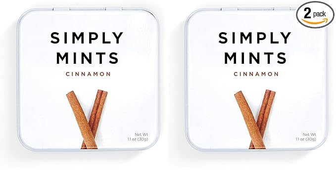 Simply Mints (Cinnamon, 1.1 oz (1 Tin)) (Pack of 2)