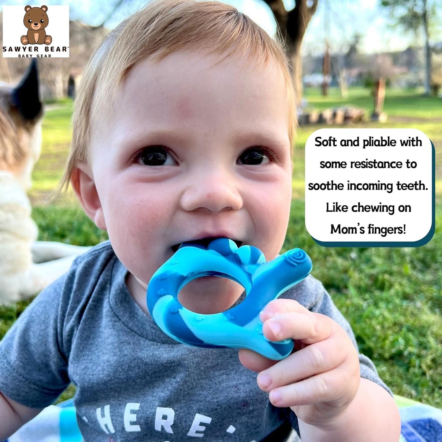 Set of 2 I Love You Silicone Hand Teether, Teethers for Babies 3-6 Months, Soft Teething Toys 6-12 Months bpa Free, Massaging Teething Relief