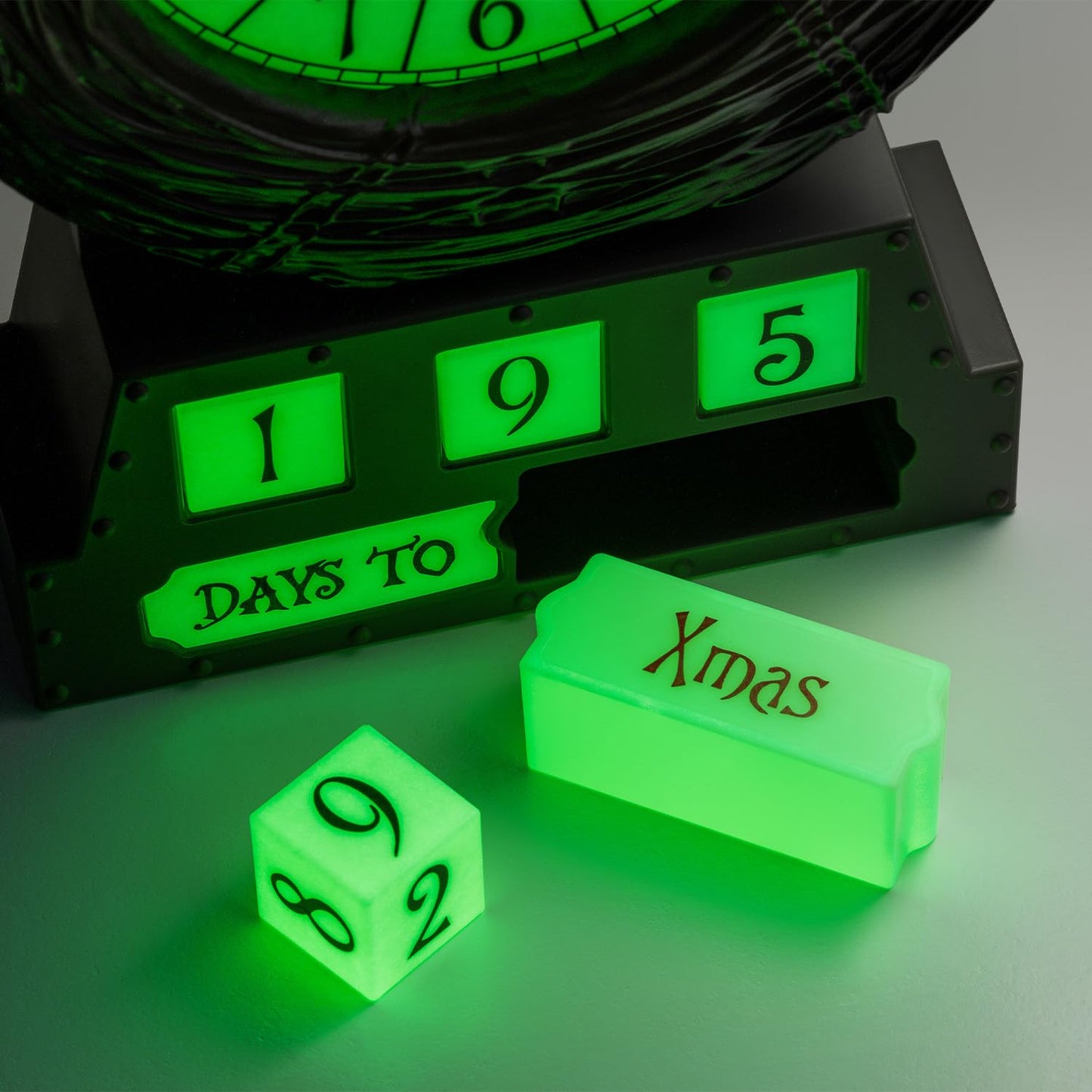 Paladone Nightmare Before Christmas Countdown Alarm Clock - Officially Licensed Disney Merchandise, Glow in The Dark Festive Decoration for Halloween and Christmas, Spooky Home Decor