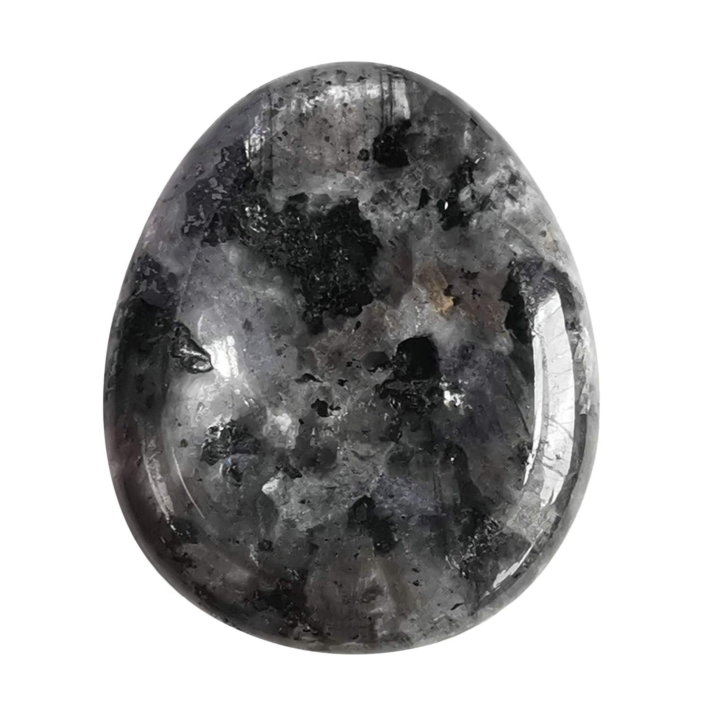 Bacatgem Natural Black Labradorite Water Drop Chakra Thumb Worry Stone,Stress Relax Healing Reiki Crystal Pocket Palm Stones