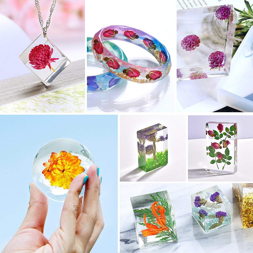SACATR 16 Bags Dried Flowers,100% Natural Dried Flowers Herbs Kit for Soap Making, DIY Candle Making,Bath - Include Rose Petals,Lavender,Don't Forget Me,Lilium,Jasmine,Rosebuds and More