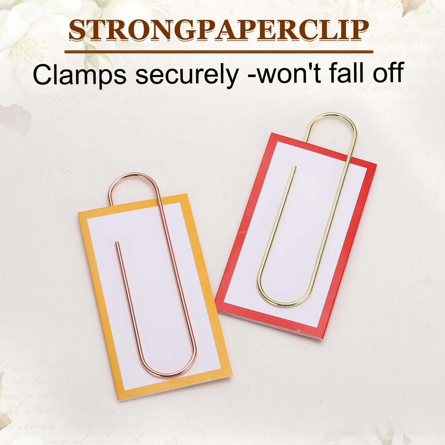 PATIKIL 24 Pcs Pin Shape Paper Clip, 3.9x1 Inch Large Pin Paper Clip Cute Metal Planner Bookmarks Decorative Clamps Holders for Document Office Home, Rose Gold