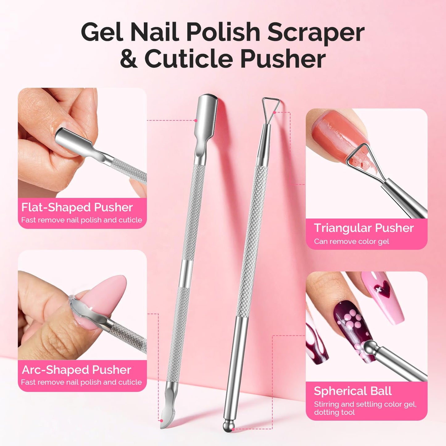 MelodySusie Nail Soaking Bowl,Soak Off Gel Polish Dip Powder Remover,Manicure Bowl Cuticle Peeler Scraper Nail File and Buffer Nail Brush MINI Cuticle Oil 100Pcs