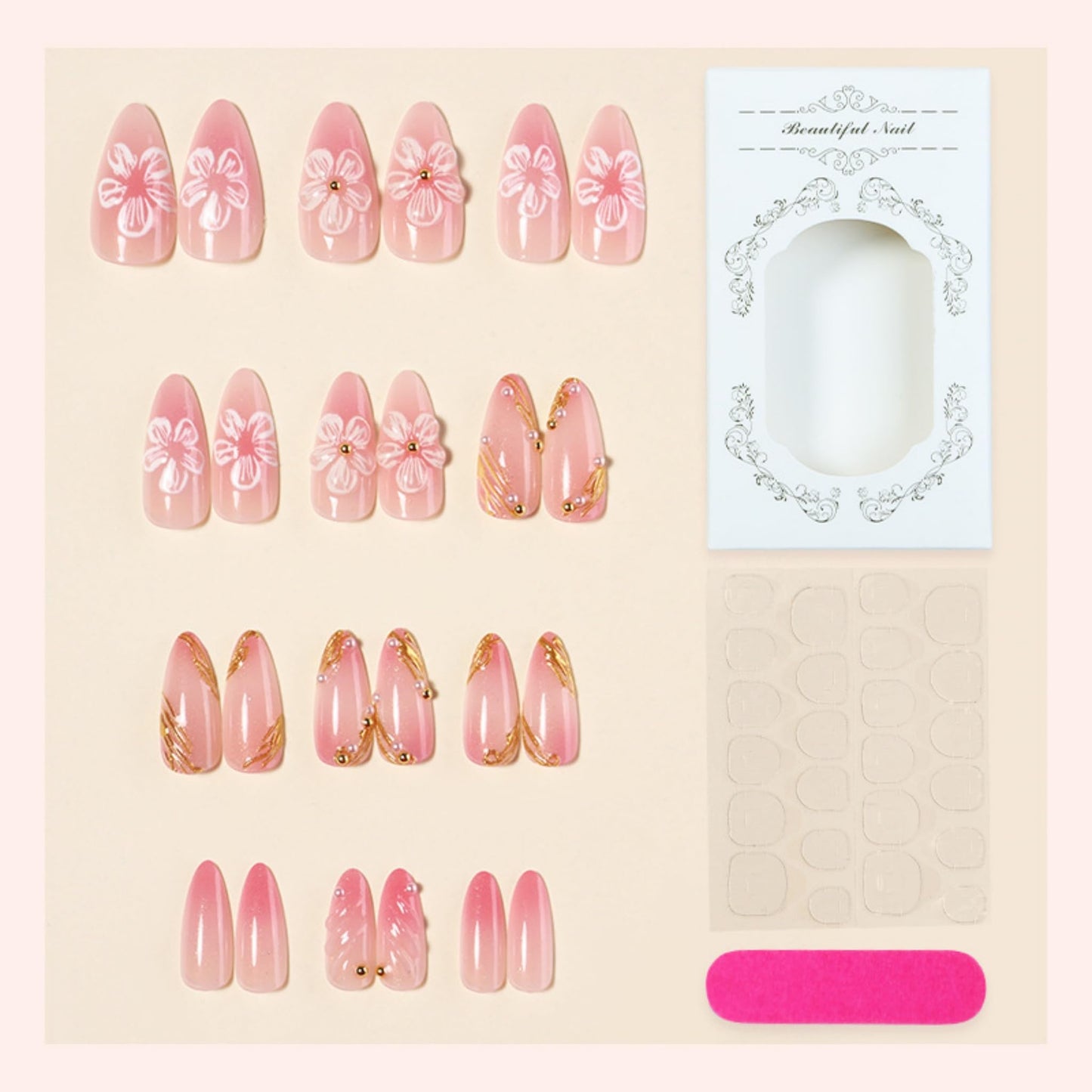 SEENEEY Press On Nails FT035, Nails 022