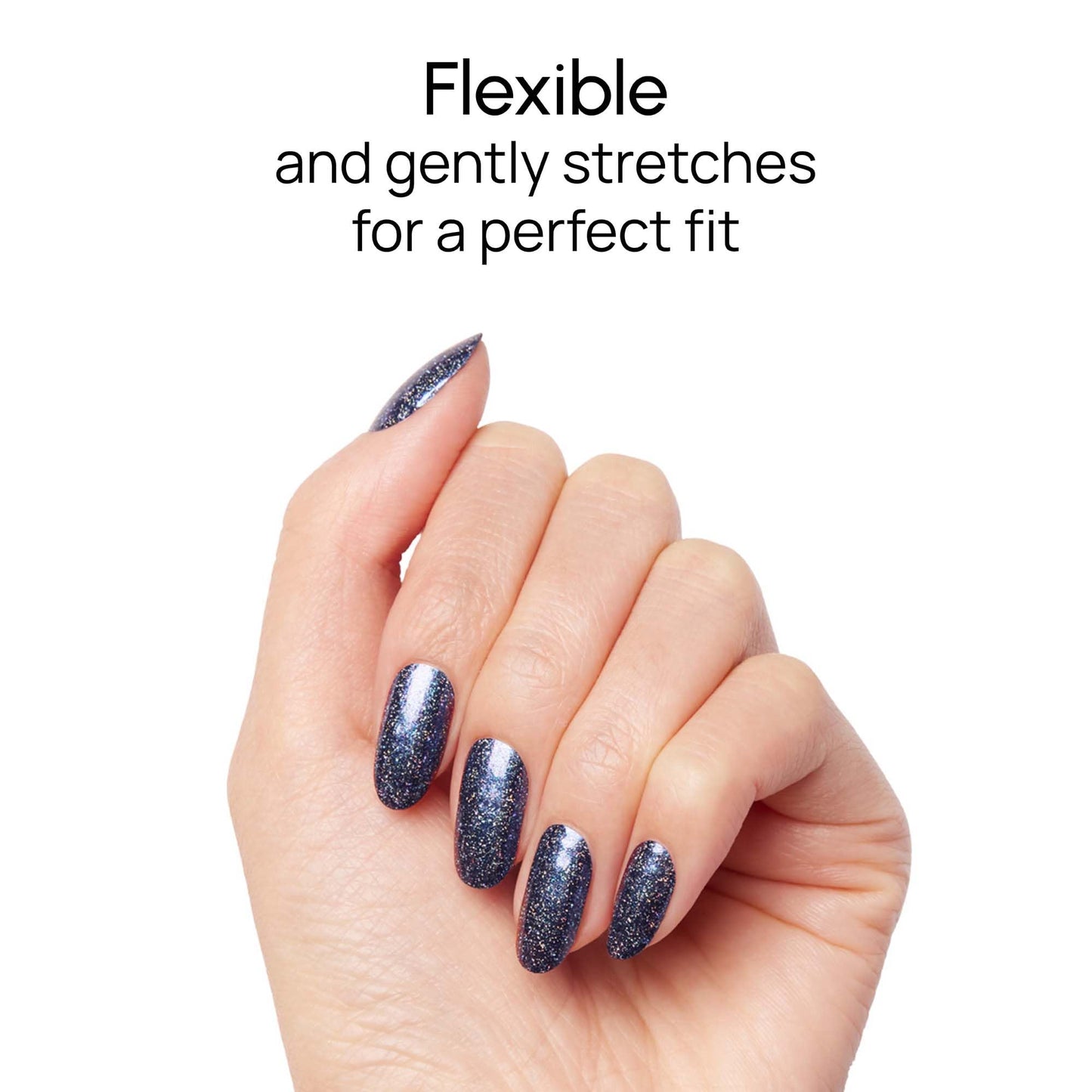 Color Street Dark Nebula Nail Strips - Midnight Purple with Holographic Shimmer - Shimmer Finish - 16 Double-Ended Nail Polish Strips