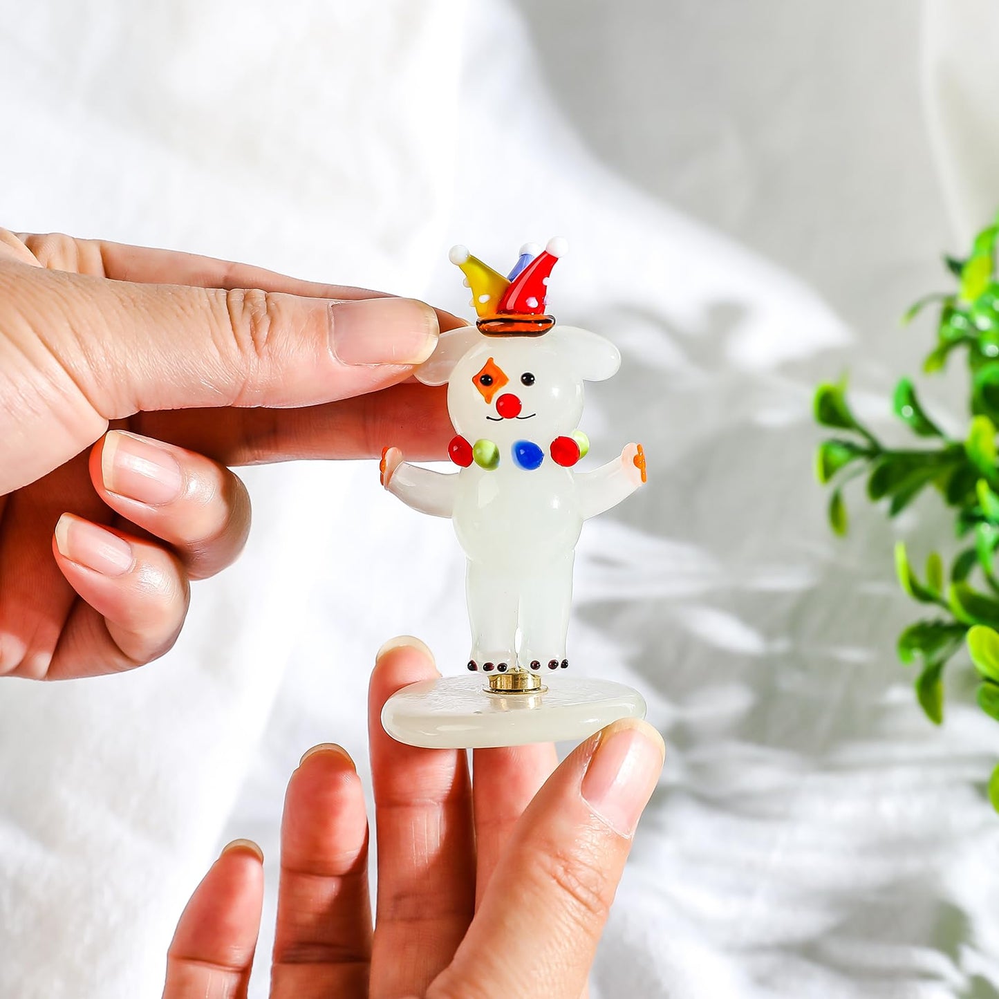 LONGSHENG - SINCE 2001 - Glass Clown Figurines, Rotatable Ornaments, Car Accessories Decorative Statue Collectible Gift