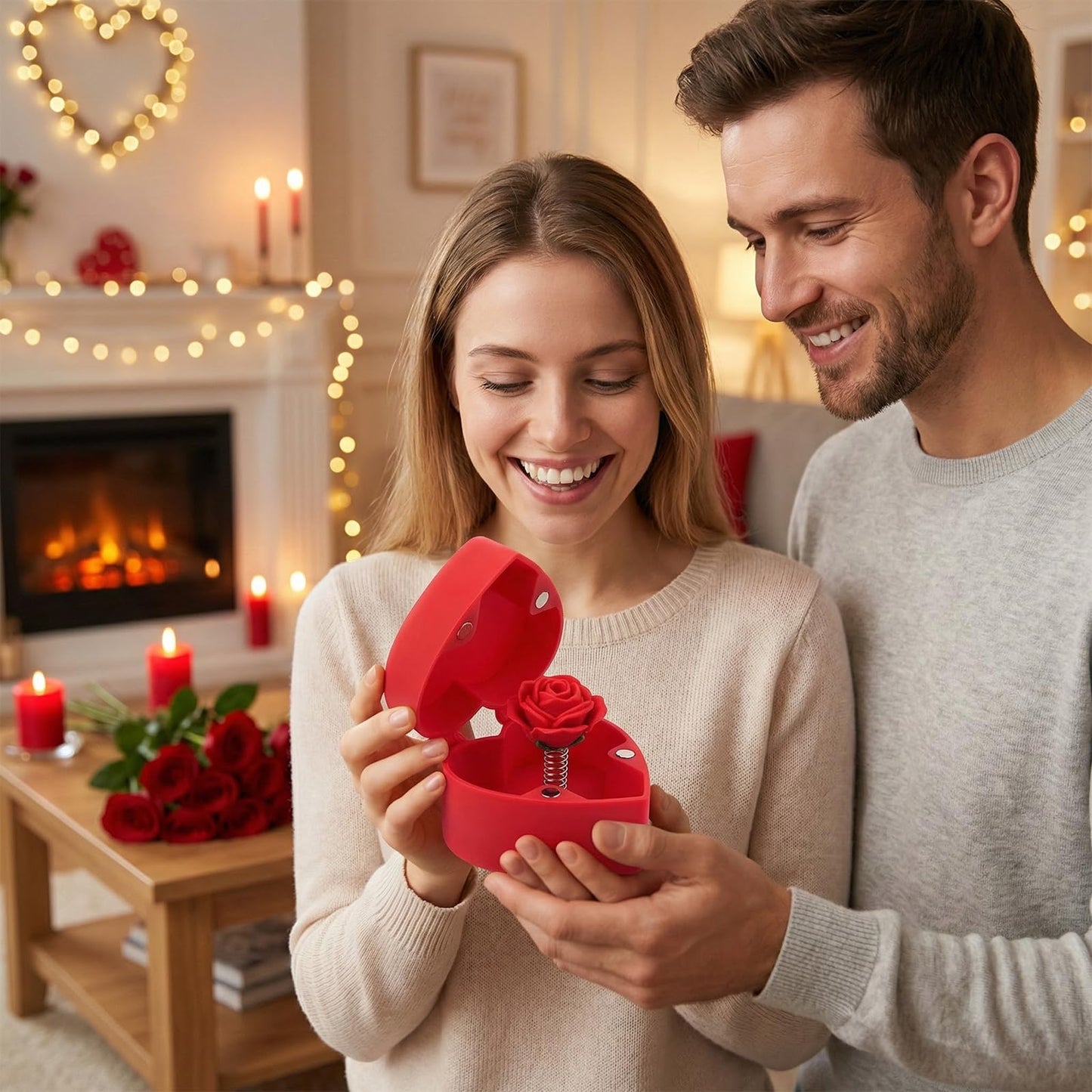 2-in-1 3D Printed Puzzle Gift Box Set - Interactive Mystery Box with Screw Challenge & Heart-Shaped Rose Case - Creative Money/Jewelry Holder for Valentine’s Day, Anniversary, Birthday Surprise