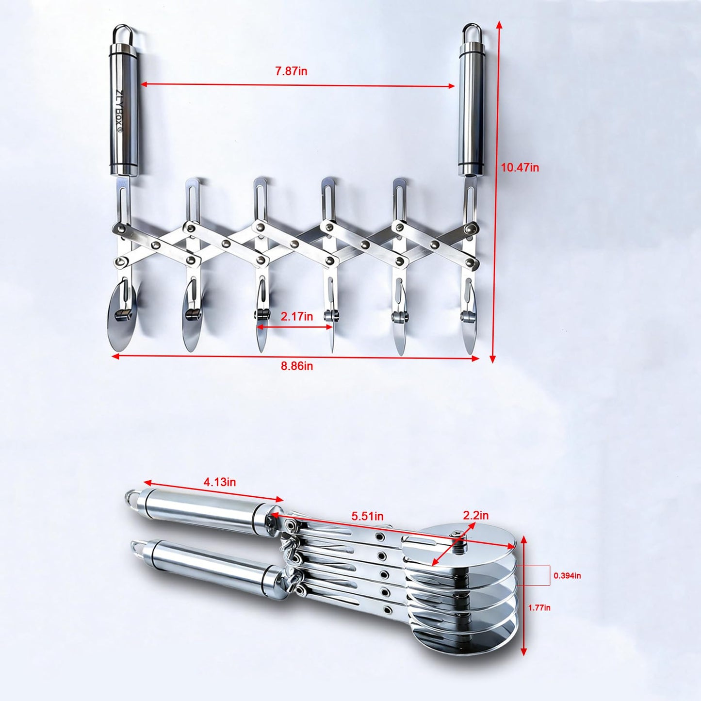 5-Wheel Pastry Cutter & Dough Divider - Adjustable Heavy Duty Stainless Steel Tool for Cinnamon Rolls, Brownies, Lattice, Pasta, Pizza | Achieve Perfect, Even Cuts Every Time