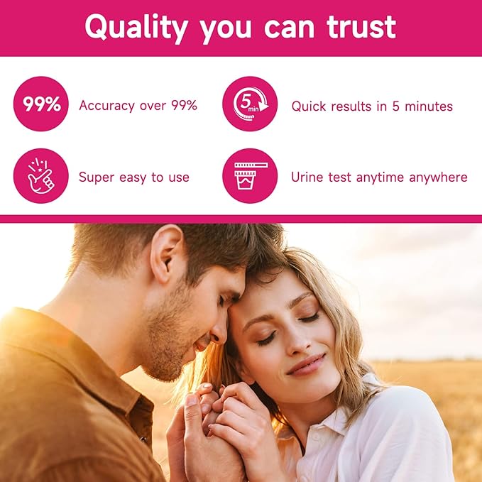 Ovulation Tests, Ovulation Test Strips, Ovulation Predictor Kit 40 Count + 10 Count Pregnancy Test Strips for Home Detection, Over 99% Accuracy