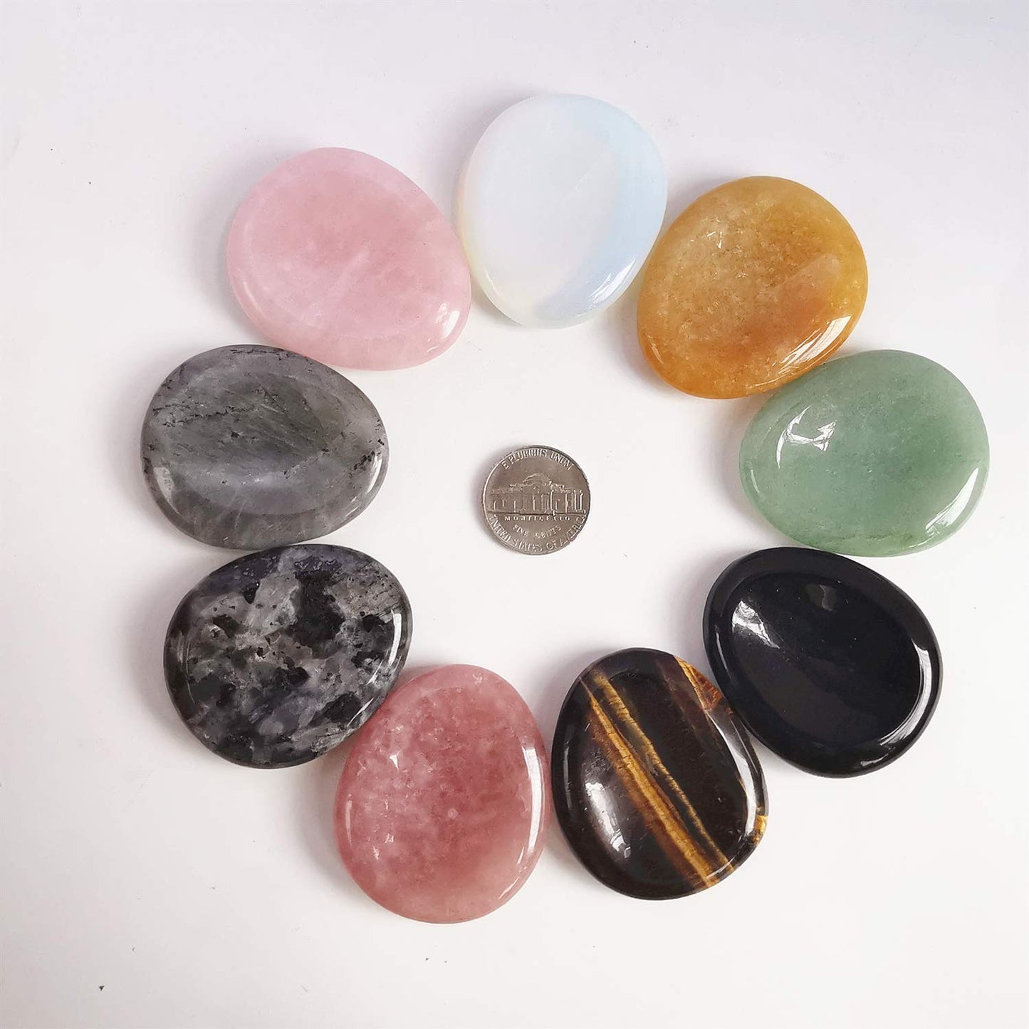 Bacatgem Natural Tiger's Eye Water Drop Chakra Thumb Worry Stone,Stress Relax Healing Reiki Crystal Pocket Palm Stones
