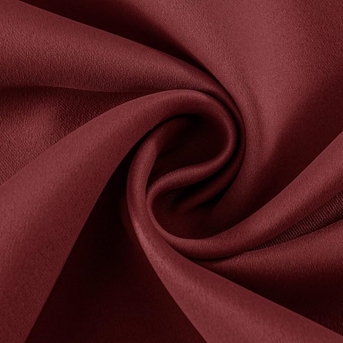 Joydeco Blackout Curtains 108 Inch Length 2 Panels Set, Thermal Insulated Long Curtains 2 Burg, Room Darkening Grommet Drapes for Living Room Bedroom Window (W52 x L108 Inch, Burgundy Red)
