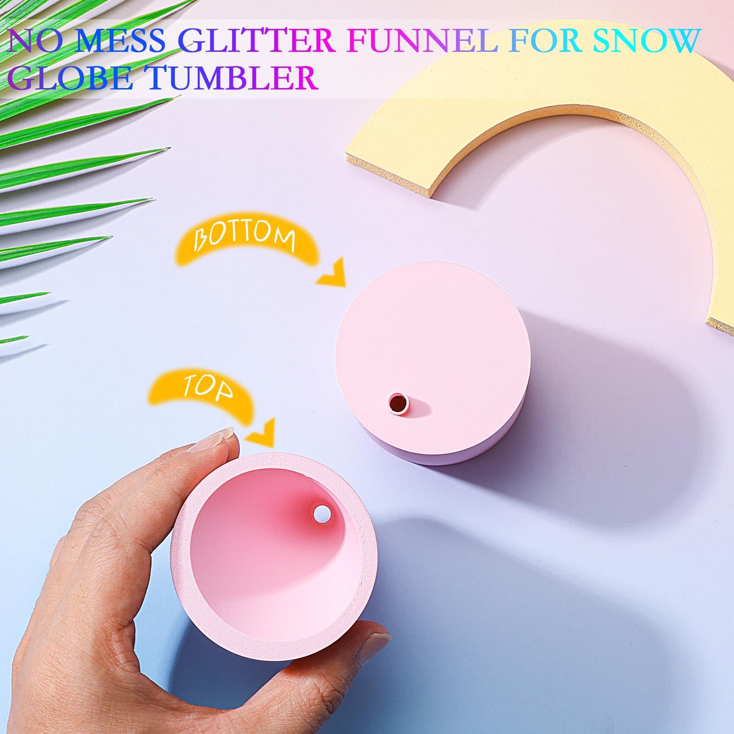 No Mess Glitter Funnel for Snow Globe Tumbler, Filling Funnel for Adding Glitter to Snowglobe Cups, Snow Globe Tumbler DIY Tool(Cups are Not Included)