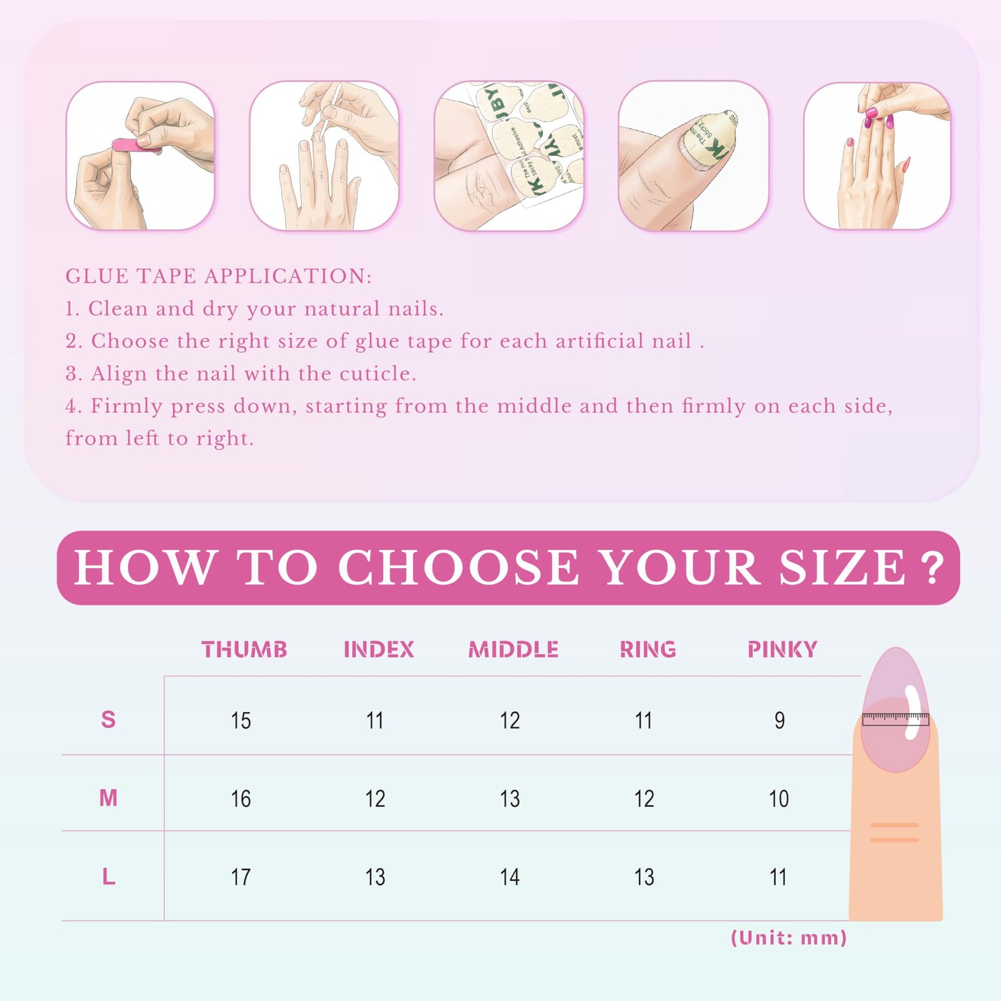 Cat Eye Nail Art Tips, Pink and Gold Glitter Design with Cross Pattern, 10 Pieces (Purple, S)