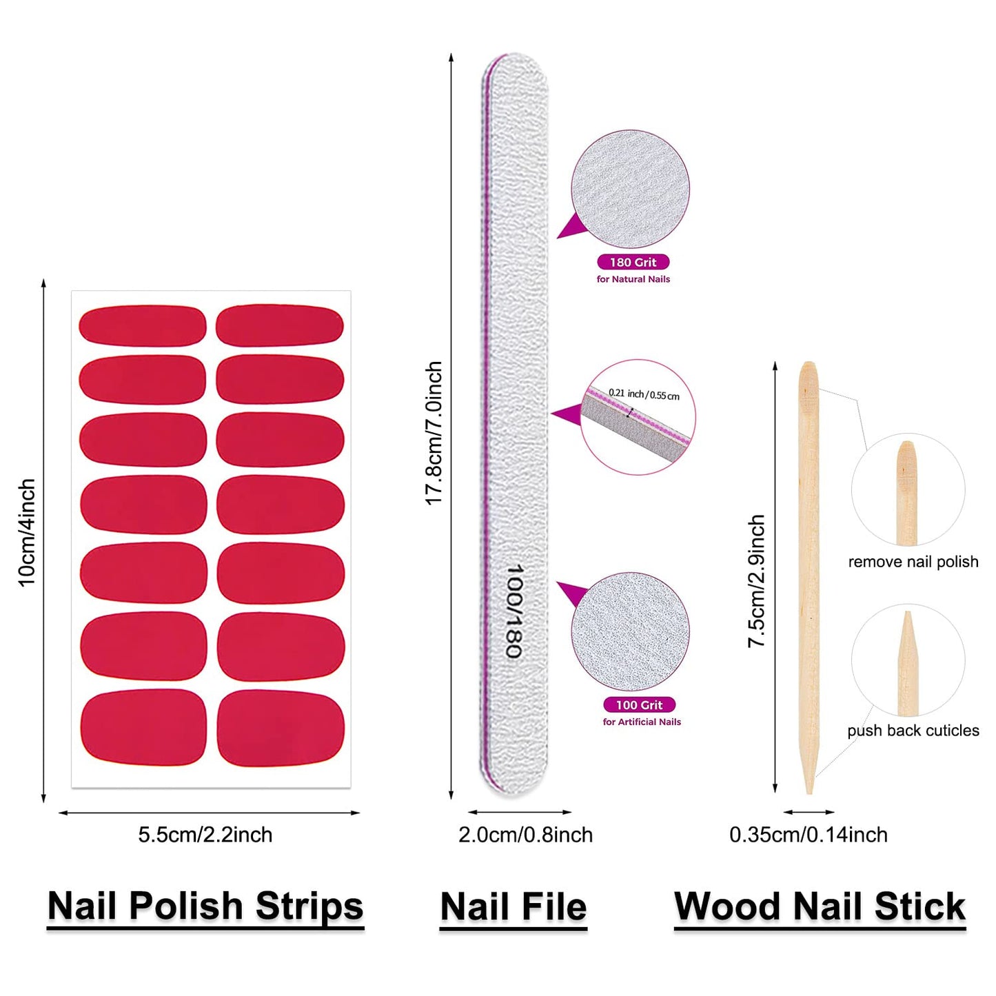 DANNEASY 30 Sheets Nail Polish Strips for Women Full Nail Wraps Gel Nail Strips Self Adhesive Nail Polish Stickers Stick On Nails Fingernails Manicure Sticker for Nail Art with Nail File
