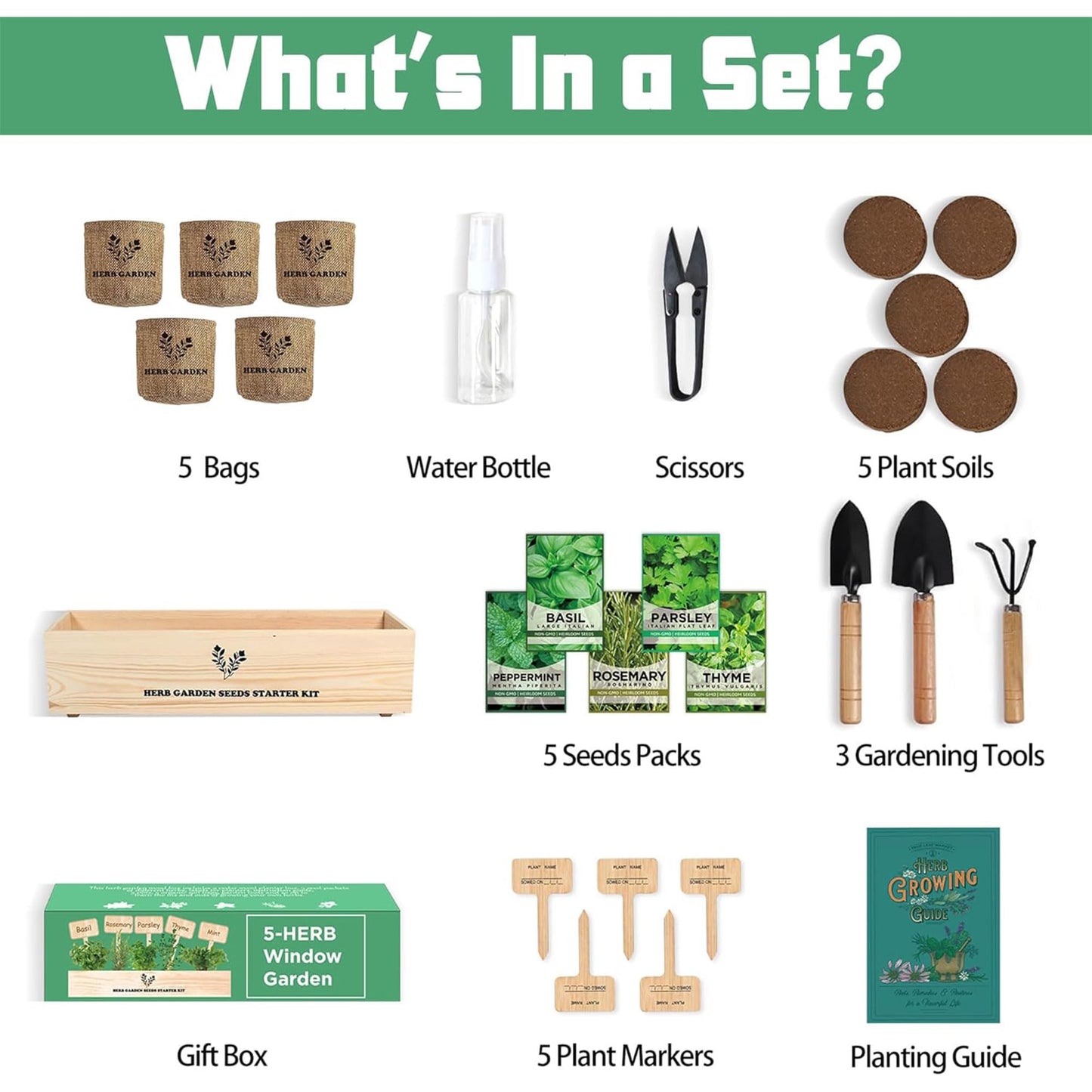 Indoor Herb Garden Starter Kit, Including A Complete Gardening Tools for Women Parents Gift