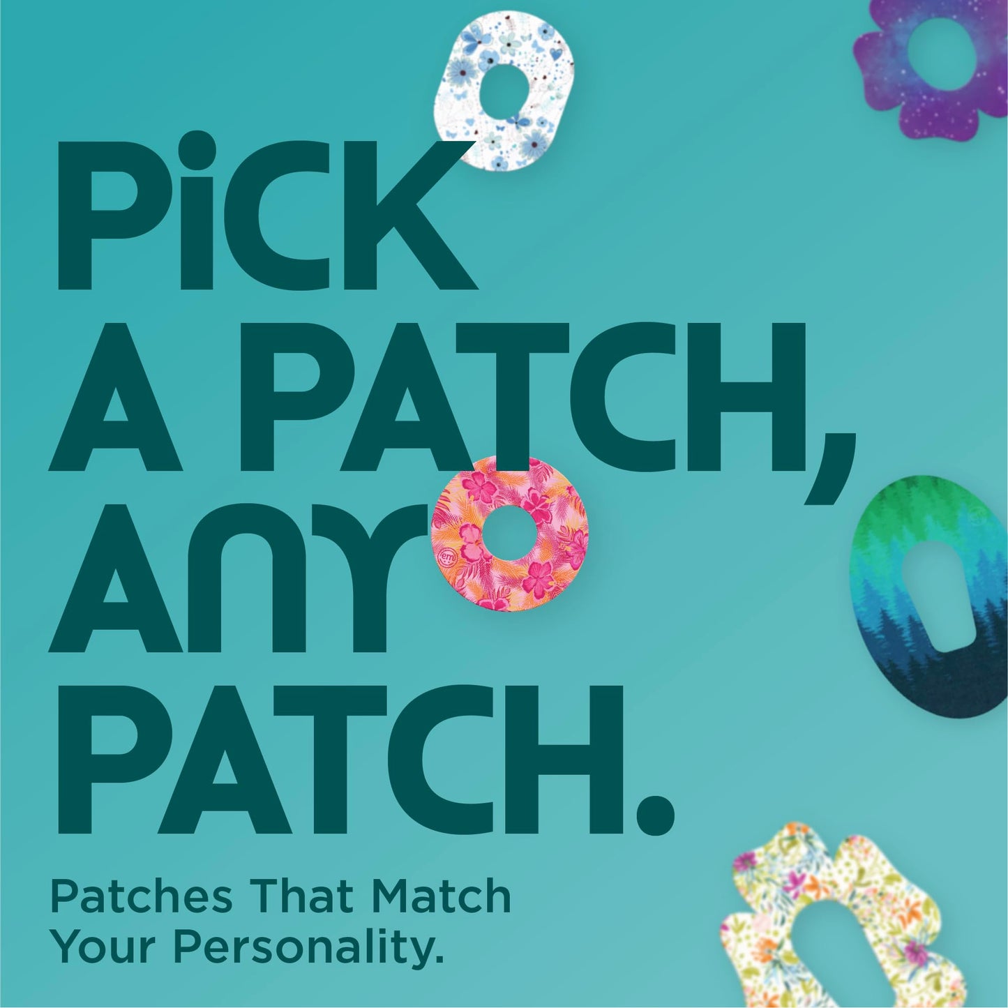 ExpressionMed - Adhesive Patches for Dexcom G7 and Stelo (5-Pack) - Made in The USA, Waterproof, Non-Fraying, Pre-Cut CGM Sensor Tapes (Pastel Flowers Variety Pack - Flower Shape)