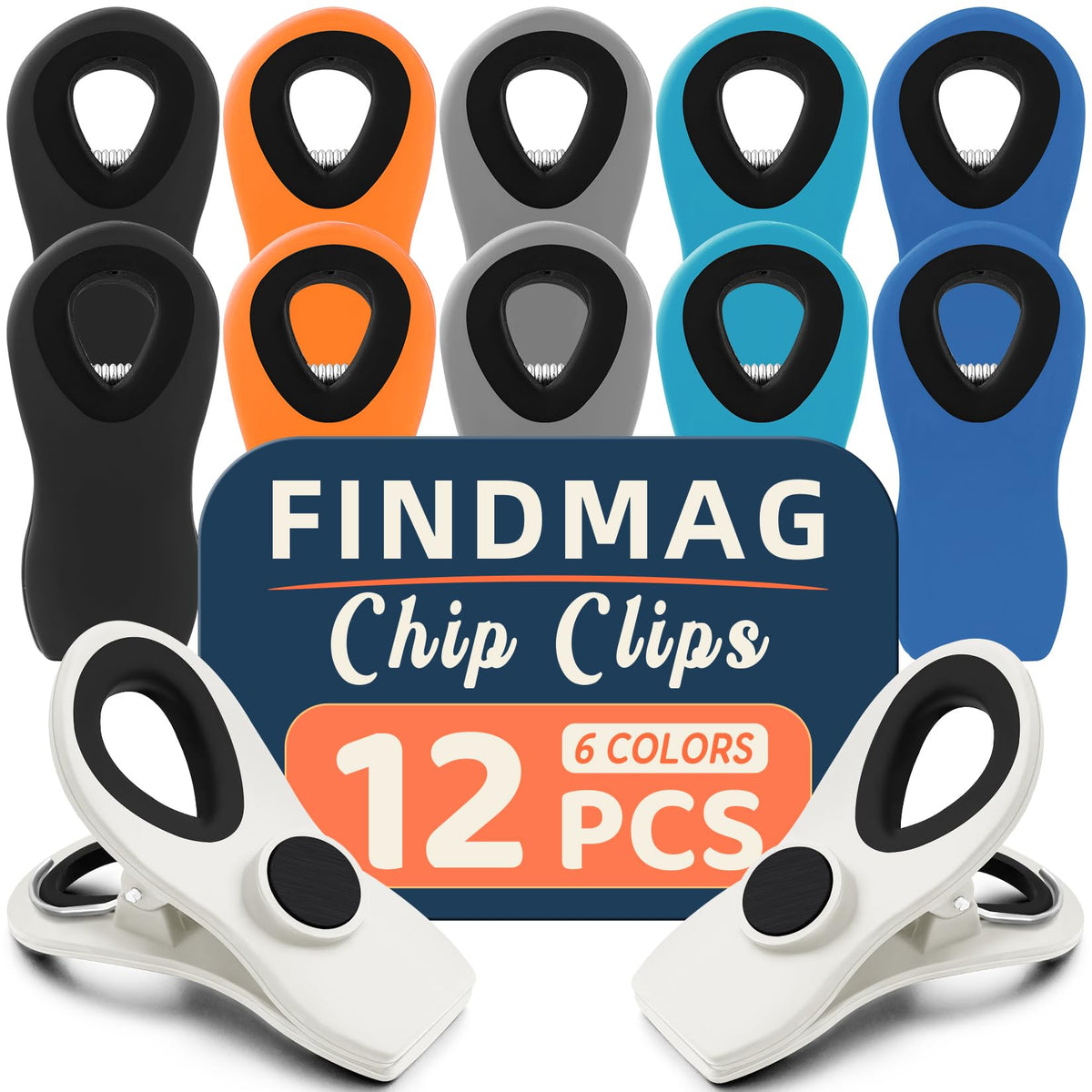 12 Pack Multicolor Chip Clips (12 Count)
