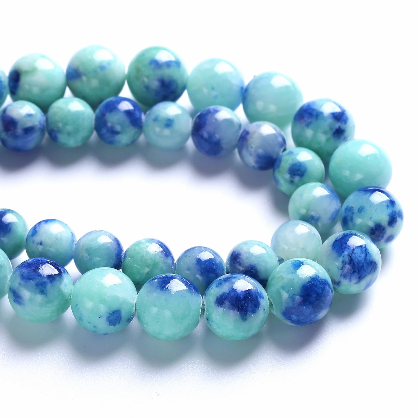 4MM 86PCS Peacock Blue Persian Jade Spacer Loose Beads for Jewelry Making DIY Bracelet Necklace
