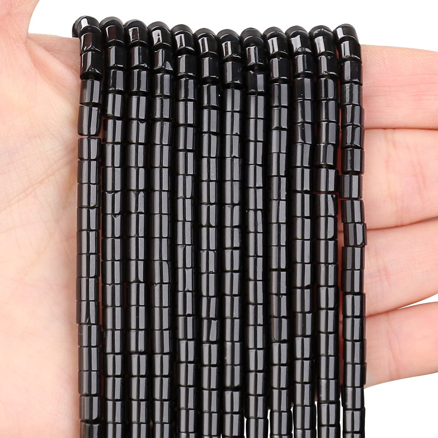 BONNY BOXX Natural Black Obsidian Spacer Beads, Loose Semi Precious Flat Round Gemstone Heishi Disc Stone Beads for Beading Jewelry Making 4mm*4mm