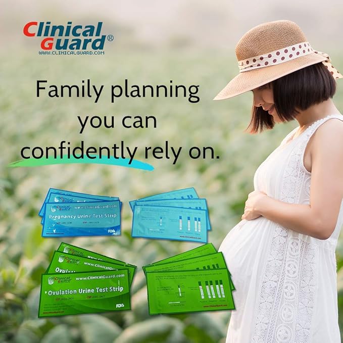 Clinical Guard 20 Ovulation Test Strips and 5 Early Pregnancy Test Strips Combo Rapid HCG Test Fertility Ovulation Predictor Kit (25 Count)