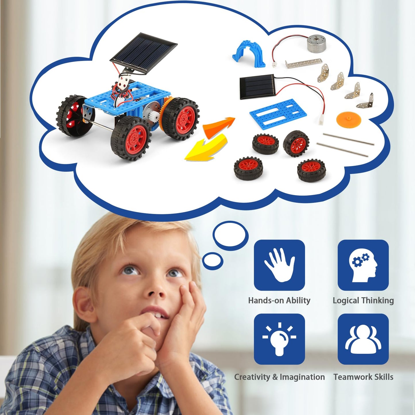 Bulk STEM Solar Robot Kits, STEM Building Toys for 8 9 10 12 13 Year Old Boys Girls Crafts, Robotics Science Kits for Kids 8-12 8-10 12-14, Classroom School Gifts Engineering Coding Motor Car Projects