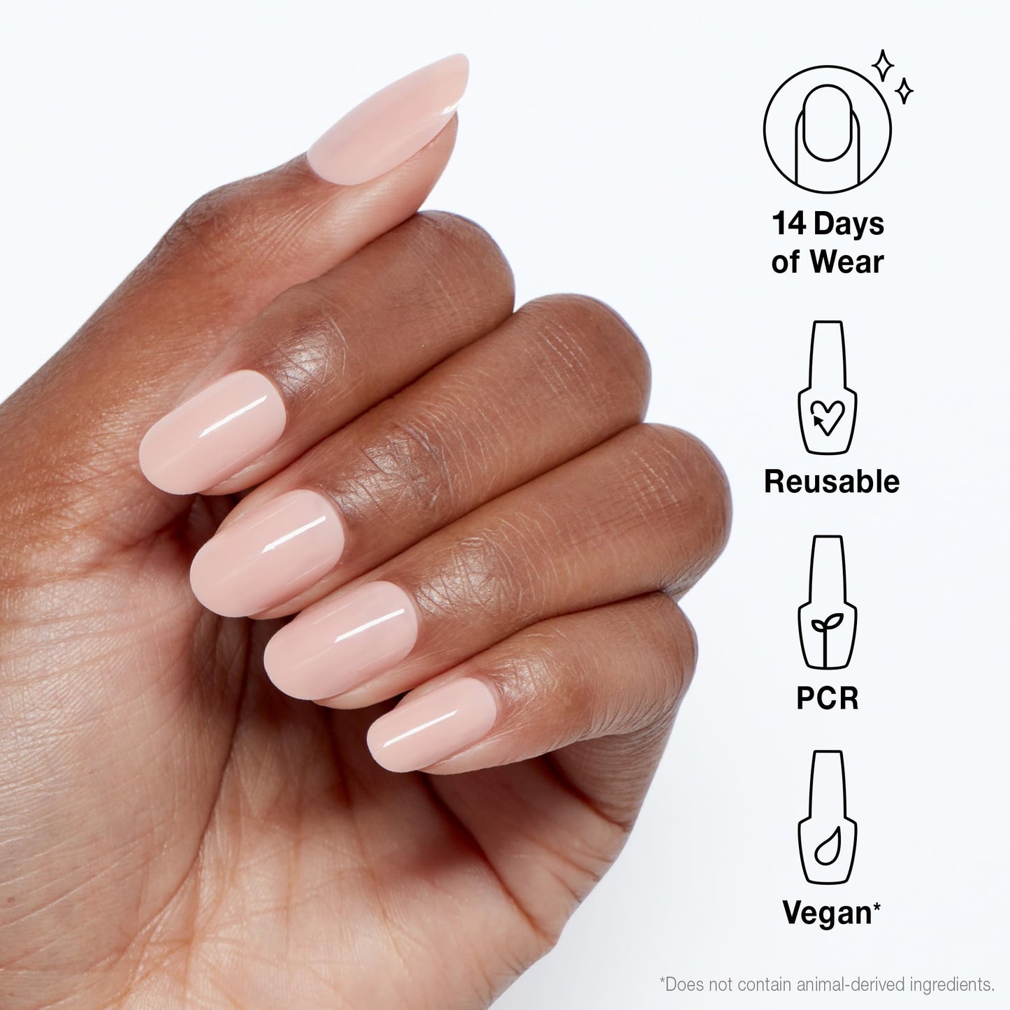 OPI xPRESS/ON Press on Nails | Short Round Light Solid Nail Art Press On Nails | With Nail Glue | Long Lasting, Reusable, Non-damaging
