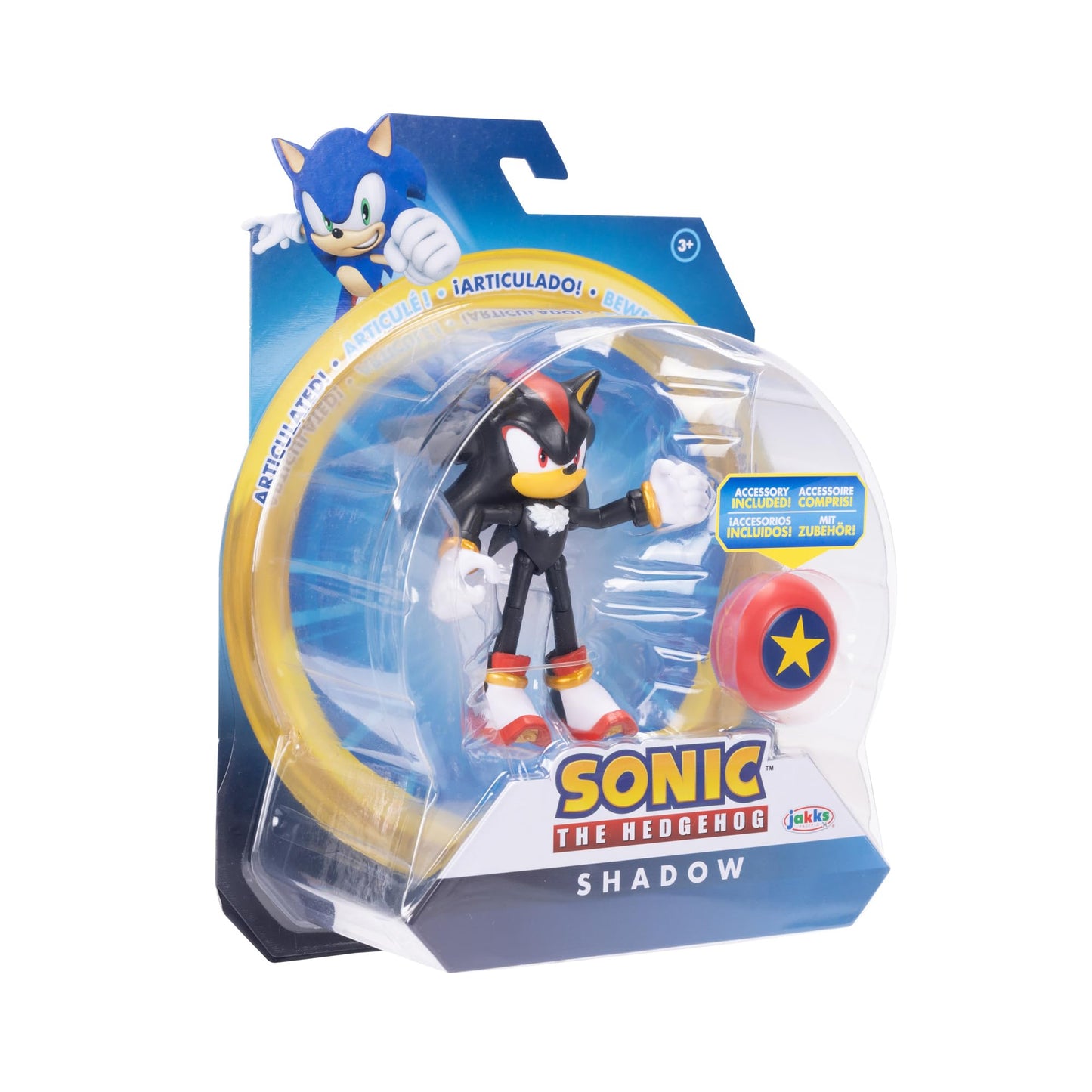 Sonic the Hedgehog 4-inch Shadow Action Figure with Star Spring Accessory. Ages 3+ (Officially licensed by Sega)