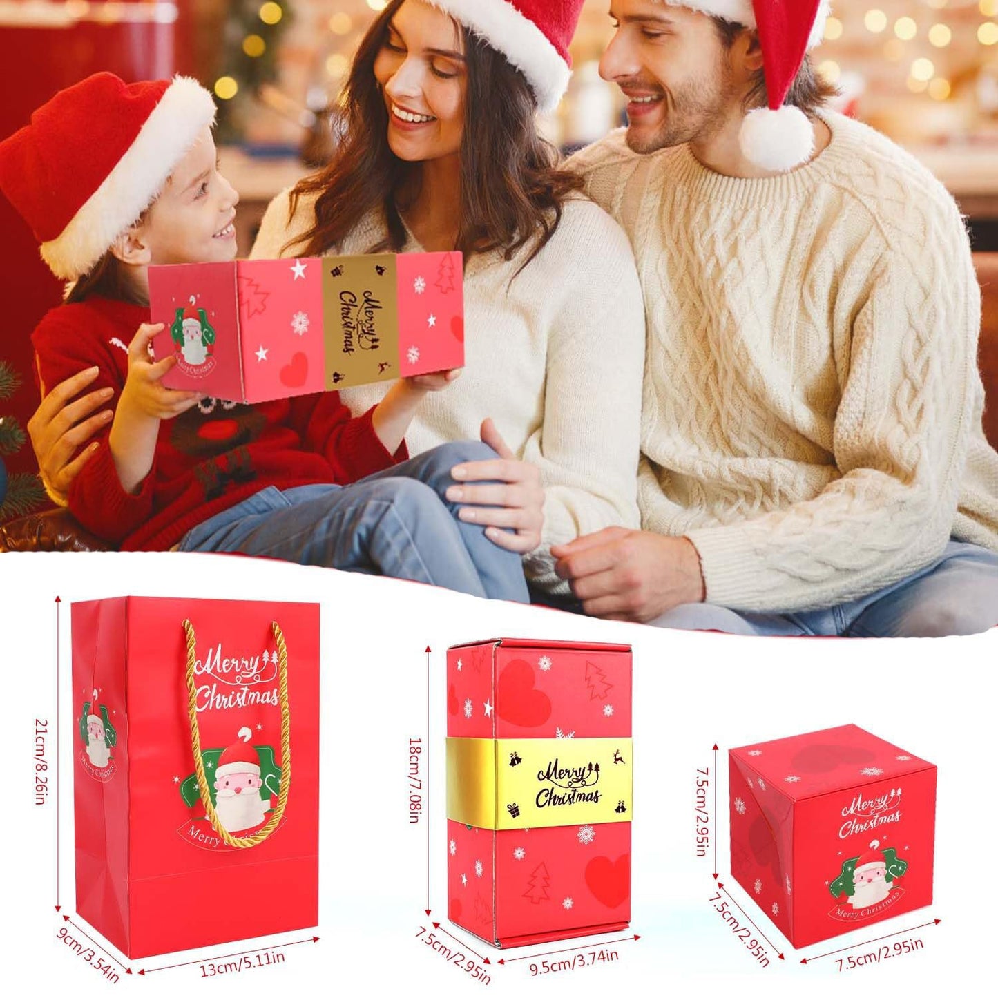 Gocikiko Surprise Gift Box Explosion for Money,Pop-Up Explosion Gift Box Surprise (10 Box Red) - Folding Bouncing Present Box for Christmas, Birthday, New Year & Anniversary Parties