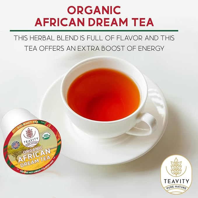 Organic Rooibos Tea Pods with Vanilla & Orange - Naturally Decaf Tea - African Dream by Teavity (36 Tea Pods)