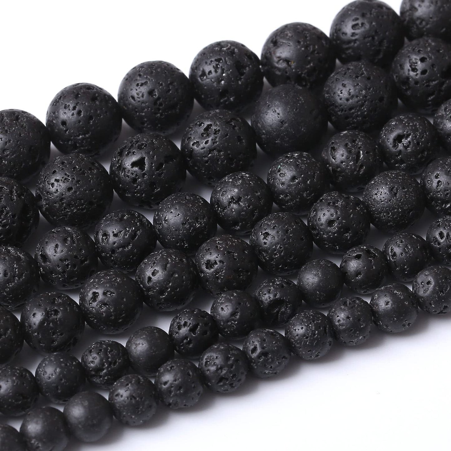 45PCS 8MM Natural Lava Stone Beads Energy Healing Beads for DIY Jewelry Bracelet Necklace Making for Jewelry Making15Inch