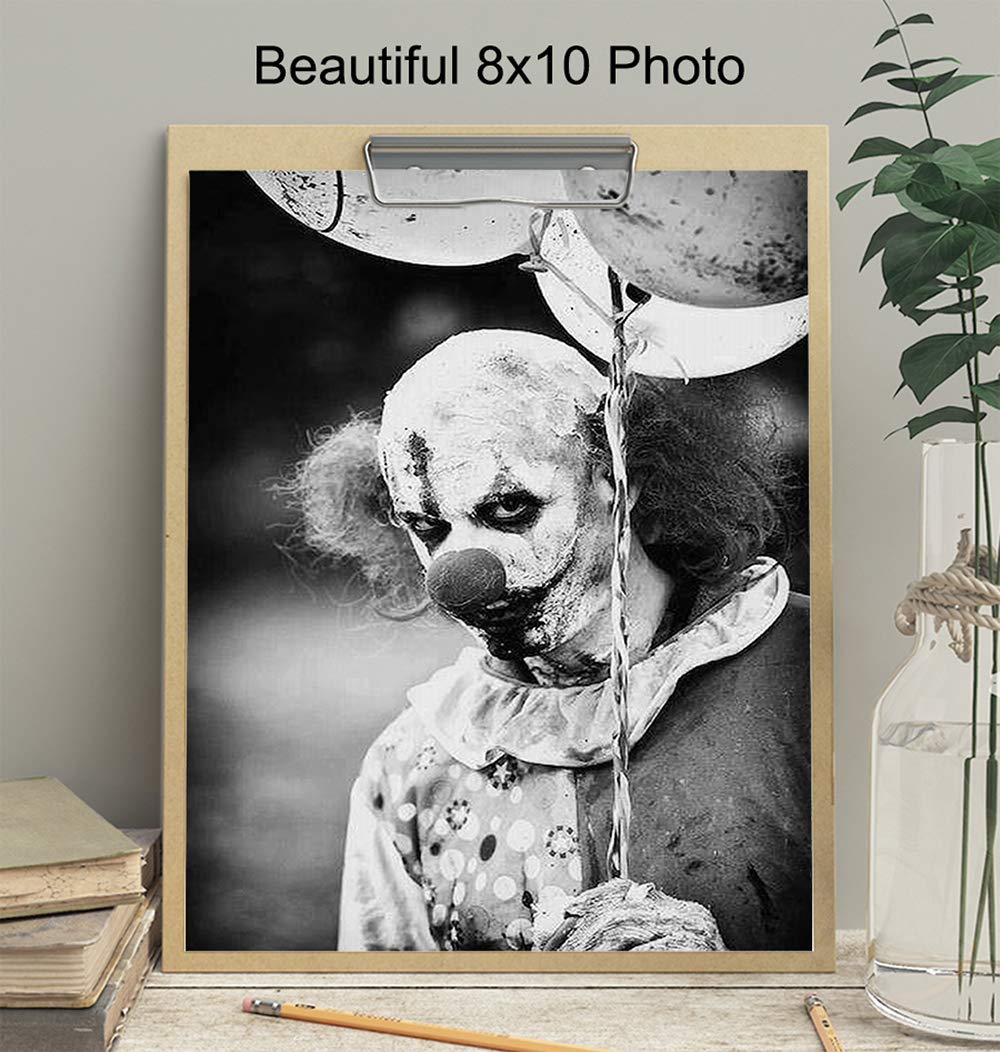 Scary Clown - Creepy Clown - Gothic Wall Art - Gothic Decorations - Goth Wall Decor - Goth Room Decor - Satanic Artwork - 8x10 Horror Movie Poster