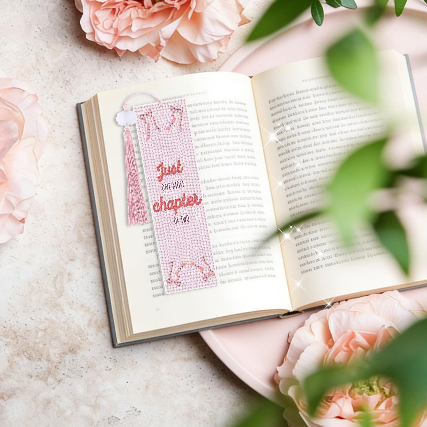 8 Pieces Christian Bible Verse Diamond Art Bookmarks 5d Christian Beaded Bookmark Acrylic Tassel Bookmark for DIY Making Beginners Kids Adults Arts Craft Supplies (Pink Bow-1)