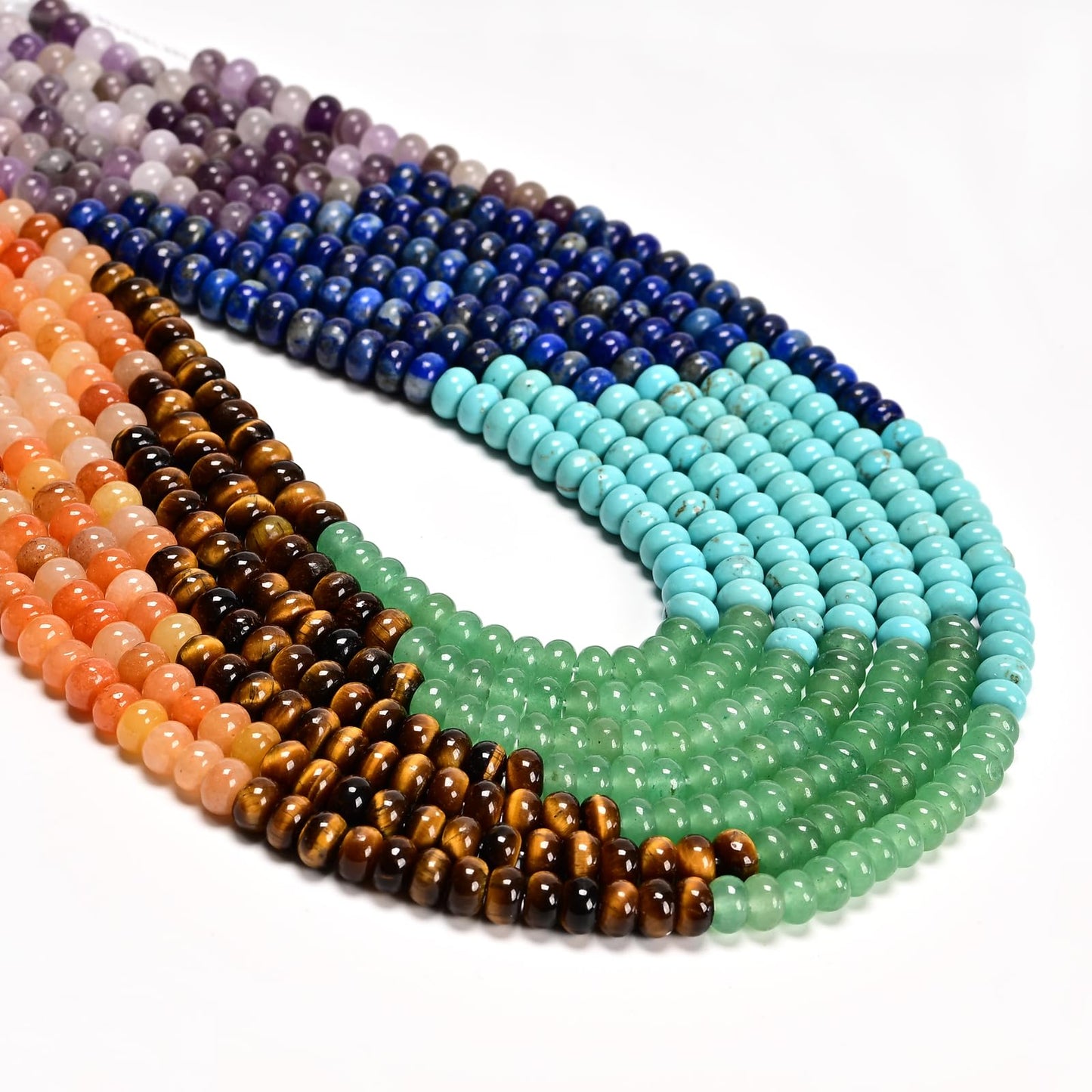 4x6mm Natural Rondelle Beads – Loose Gemstone Spacers for DIY Jewelry Making (Chakra)