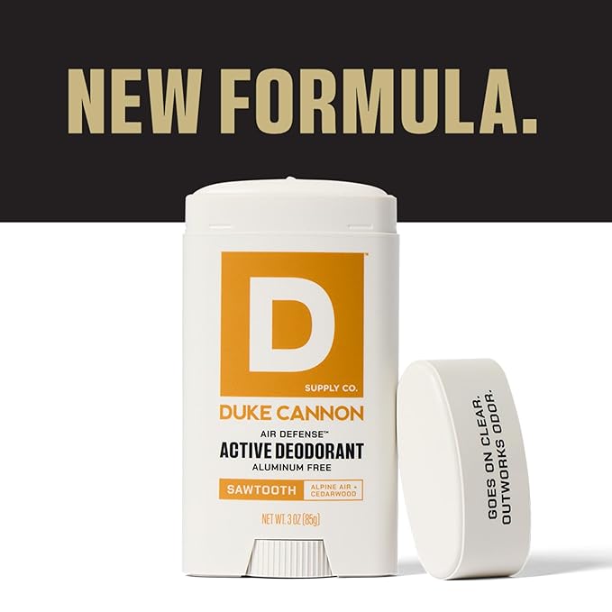 Duke Cannon Supply Co. Aluminum-Free Deodorant for Men 3 oz. Sawtooth, 2 Pack - Unique Masculine Scent, Odor Control & Soothe Skin