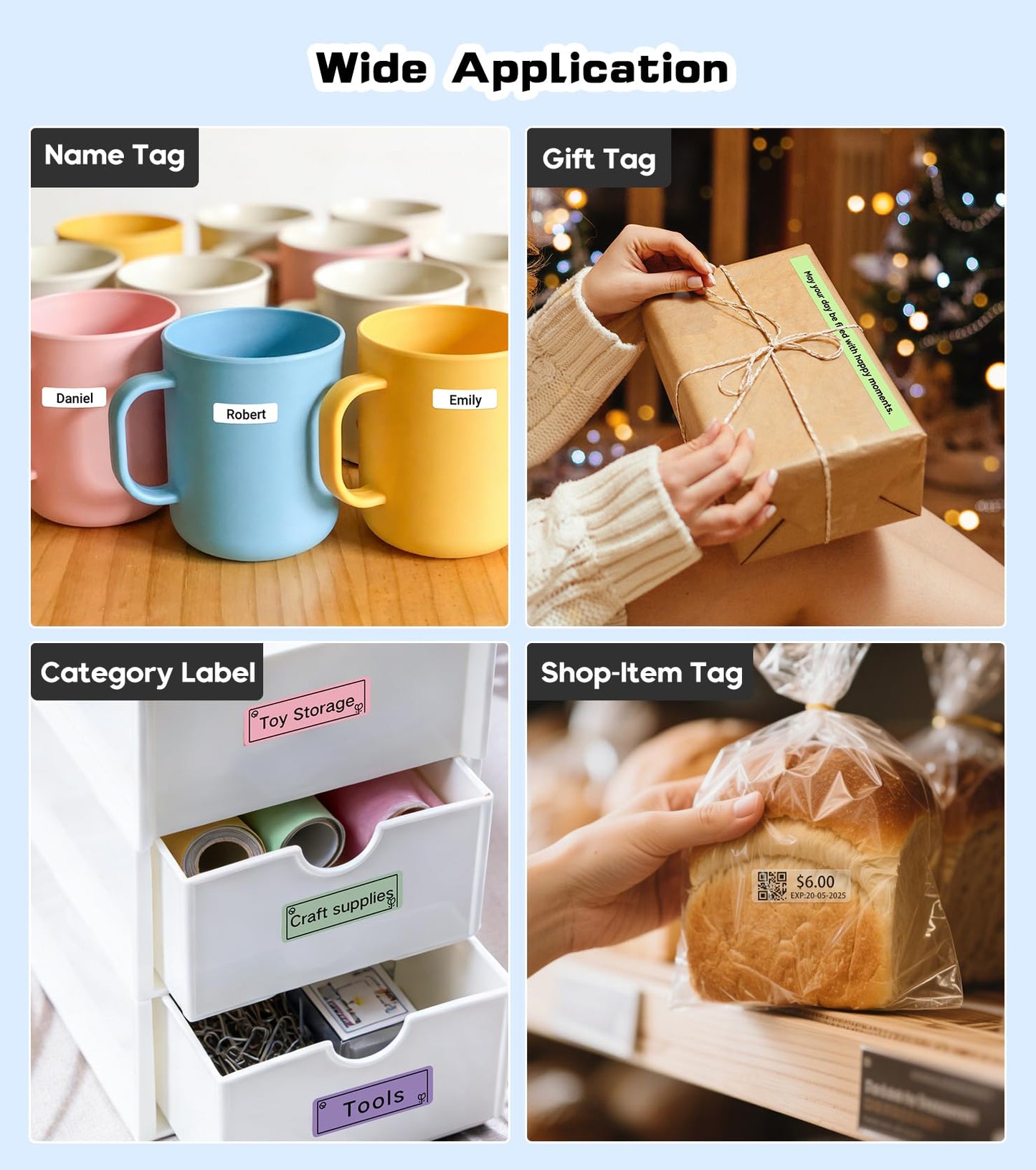 ORGBRO Label Maker Machine with Tape, X1 Portable Bluetooth Mini Label Printer, Support Pre-Cut & Continuous Label, Wireless Small Label Makers with Versatile App for School Home Office Organization