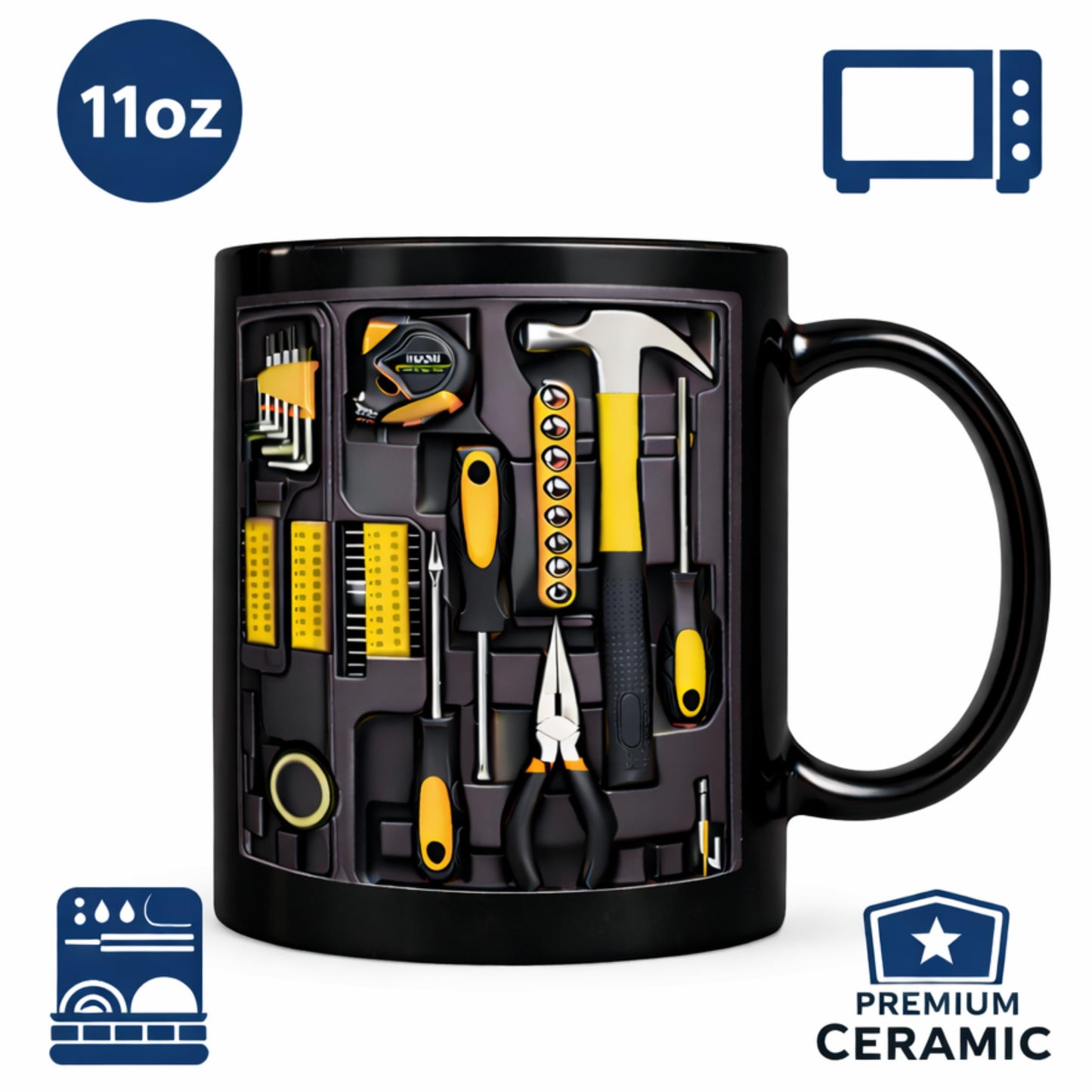 USAYEGH Mechanic Toolbox Mug – Tool Box Coffee Mug for Mechanics, DIY Lovers & Handyman – Funny Tool Organizer Design Ceramic Coffee Cup Gift for Men