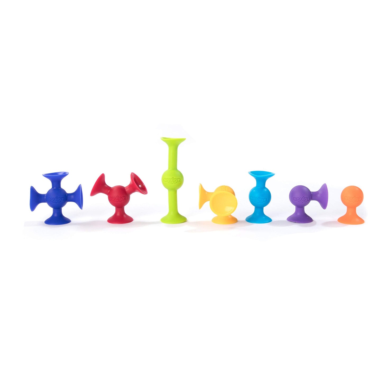 Fat Brain Toys Squigz Deluxe Set - 50-Piece Suction Construction Toys, Suction Bath Toys, Sensory Toys for Kids 3 and Up