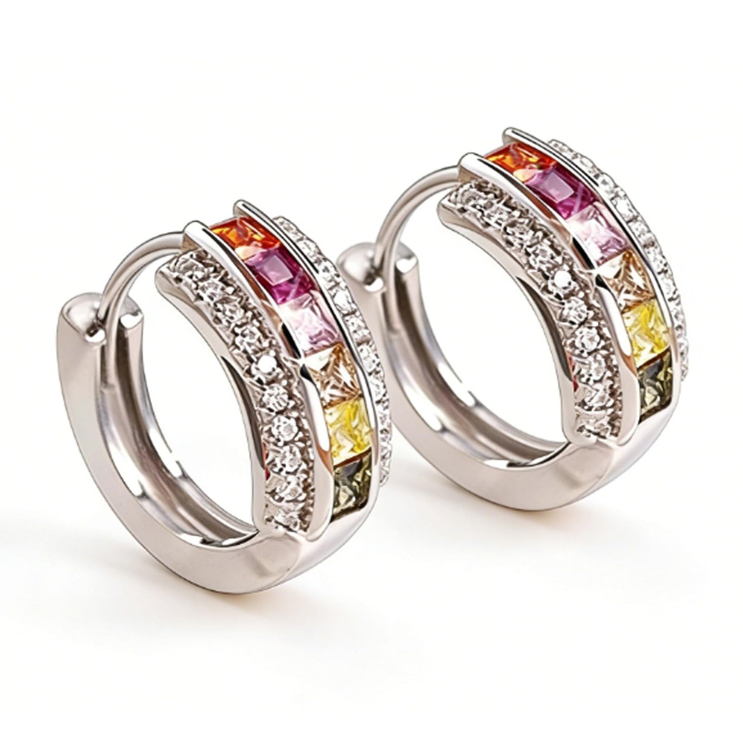 Histone Lymphatic Earring For Women, Lovefinity™ Honorable Joy Halolux Lymphvity Magnetotherapy Germanium Earrings Hoop Jewelry Gifts (CZ Colorful)