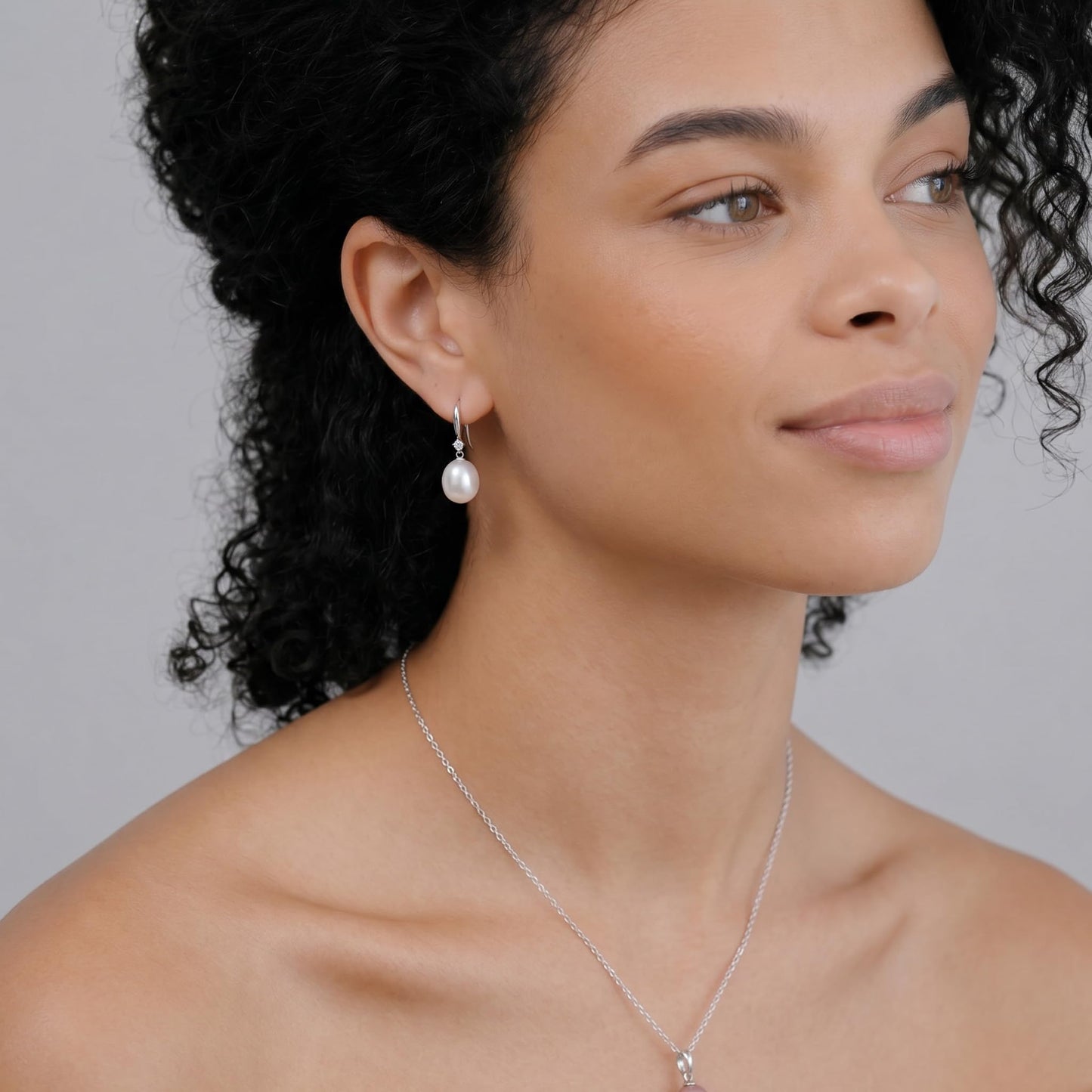 The Pearl Source Real Pearl Dangle Earrings for Women with Genuine AAAA Quality White Freshwater Cultured Pearls | 14K Gold Plated 925 Sterling Silver Earrings