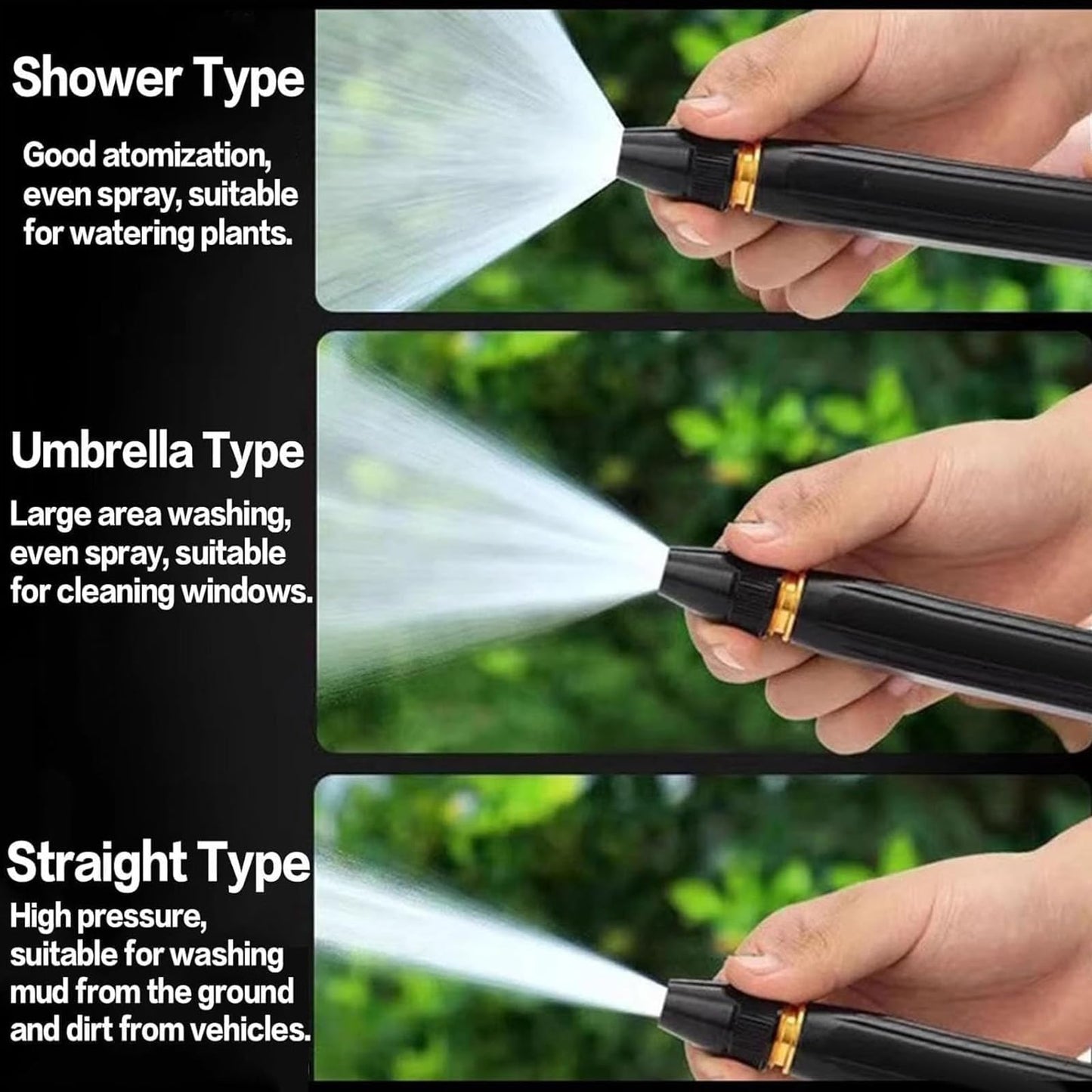 High Pressure Hose Nozzle, 2026 Upgraded High Pressure Water Gun & Nozzle Set Multi Function Home Lawn & Garden Pressure Washer for Plant Watering Lawn Car