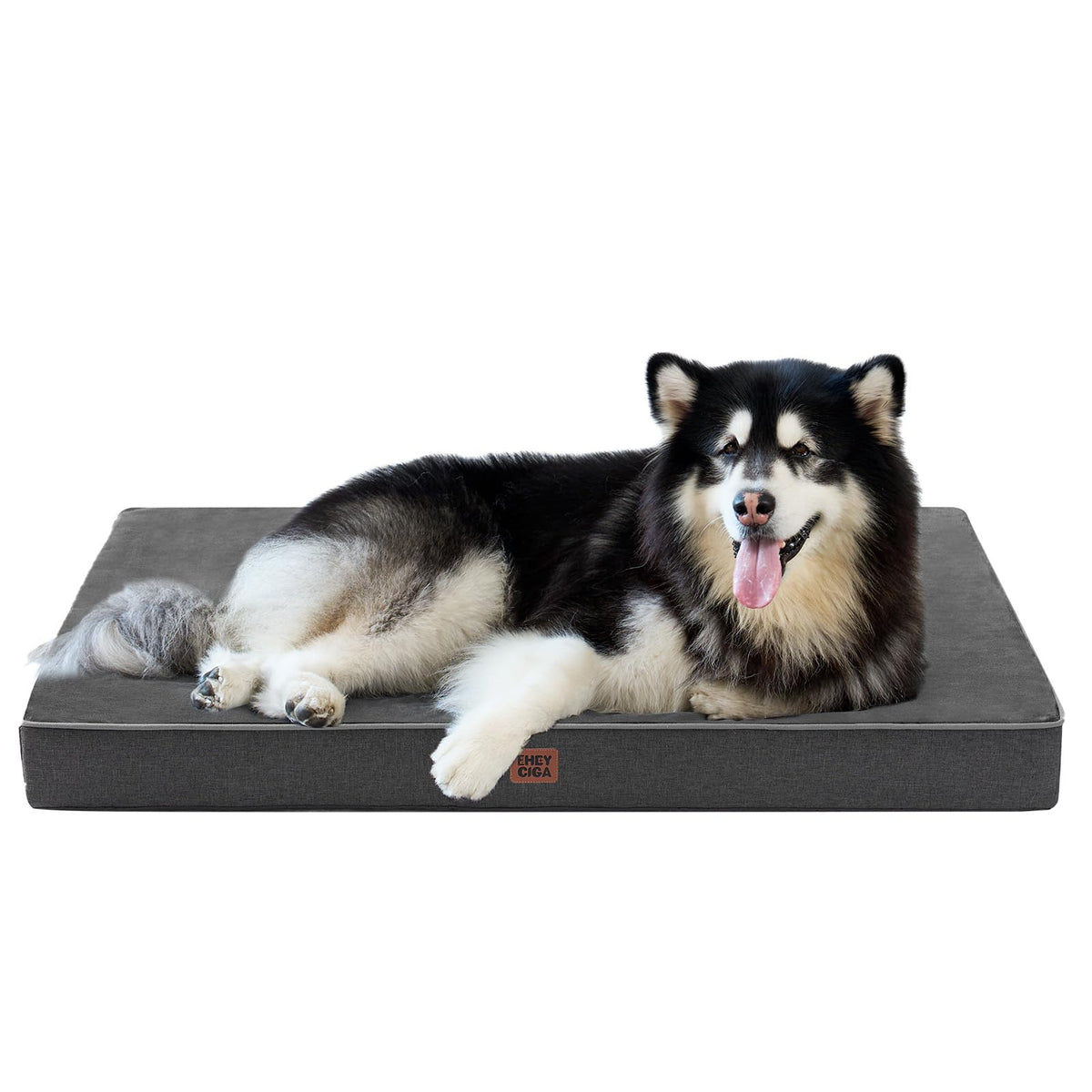 EHEYCIGA XL Memory Foam Dog Crate Bed Washable, 41x27Inch, Black