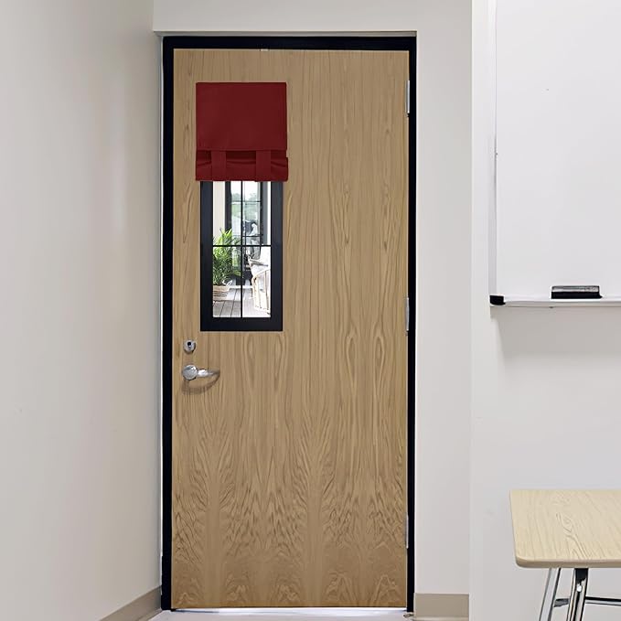 RYB HOME Sidelight Door Curtains for Front, Privacy Half Window Curtains Thermal Insulate Covering for Patio/Glass/Front Door, 12 inch x 40 inches, Red, 1 Panel