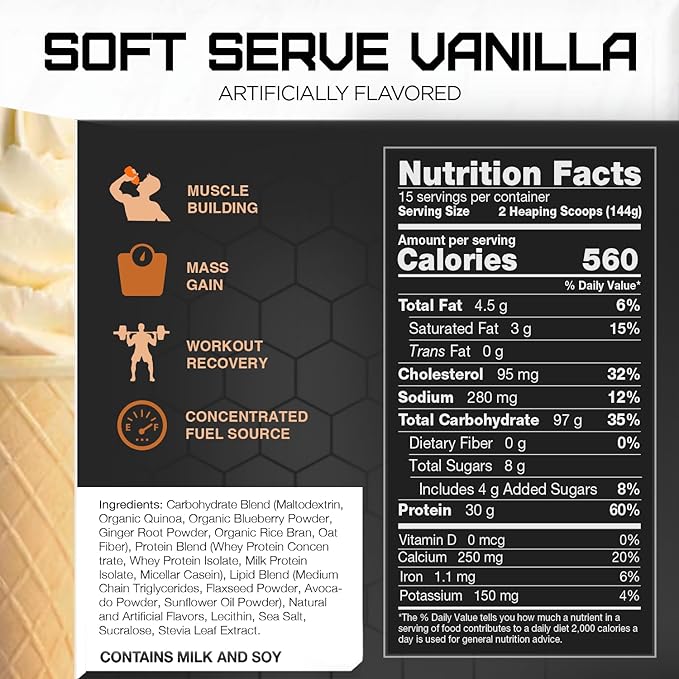 Rival Nutrition Gainer Soft Serve Vanilla 5lbs