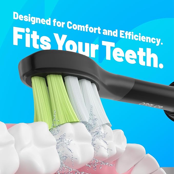 Japanese Brand Whitening Replacement Toothbrush Heads, Compatible with Philips Sonicare Click-on Handles, 4 Pack, Medium, with Tongue Cleaner (CA668, Black)