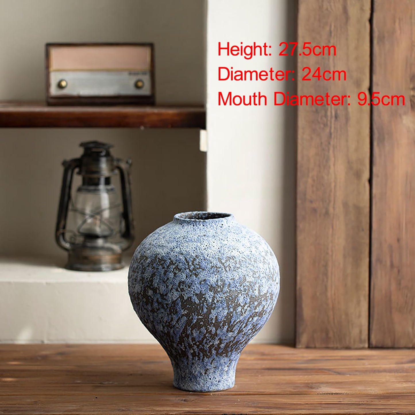 QVK Large Indoor and Outdoor Planters, Distressed Finish Floor-Standing Planters, Drainage Holes are Provided At The Bottom,Suitable for Home Entryways and Gardens.-Dark Brown
