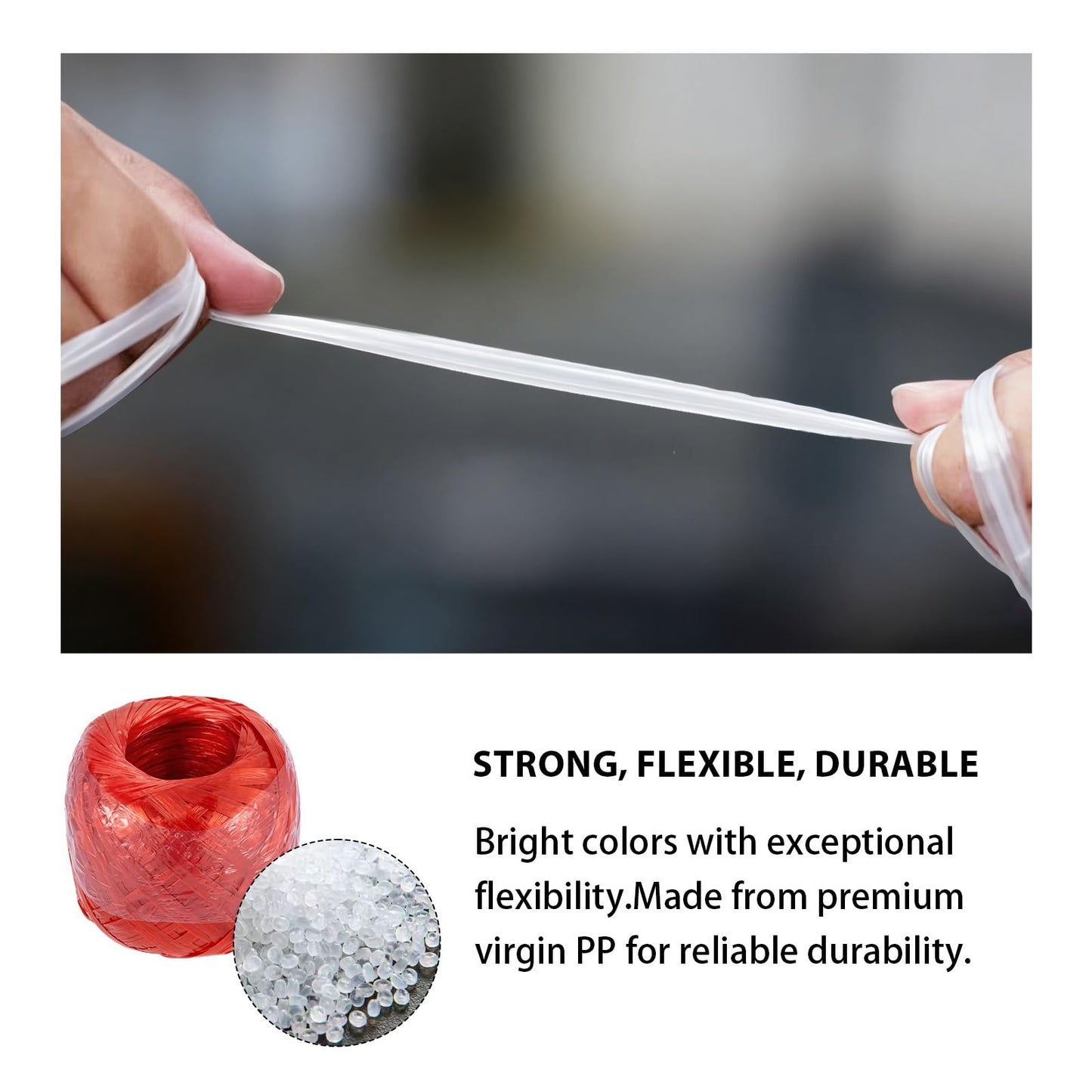 ZOWZEA 980 Feet Long Bundled Polyester Nylon Plastic Rope Twine,Polypropylene Twine for Household Gardening, Agricultural Packing, Tying, Binding, and Home Craft (Red-490Feet/Roll)
