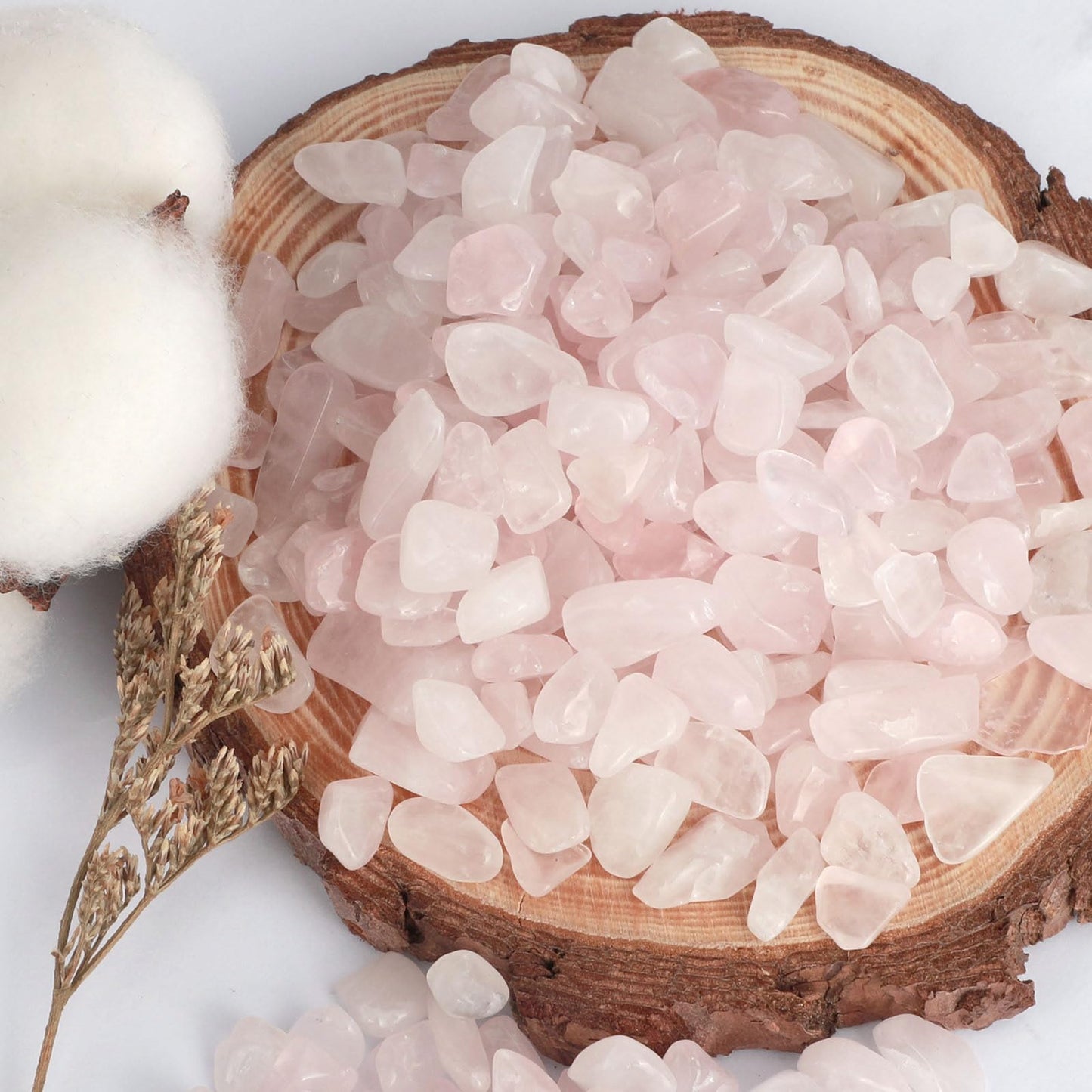 gemshan 2lb Rose Quartz Chips Natural Crushed Crystal Chip Bulk 7mm-9mm Irregular Healing Crystal Stone for Aquarium Vase Plant Decoration Craft DIY (Rose Quartz)